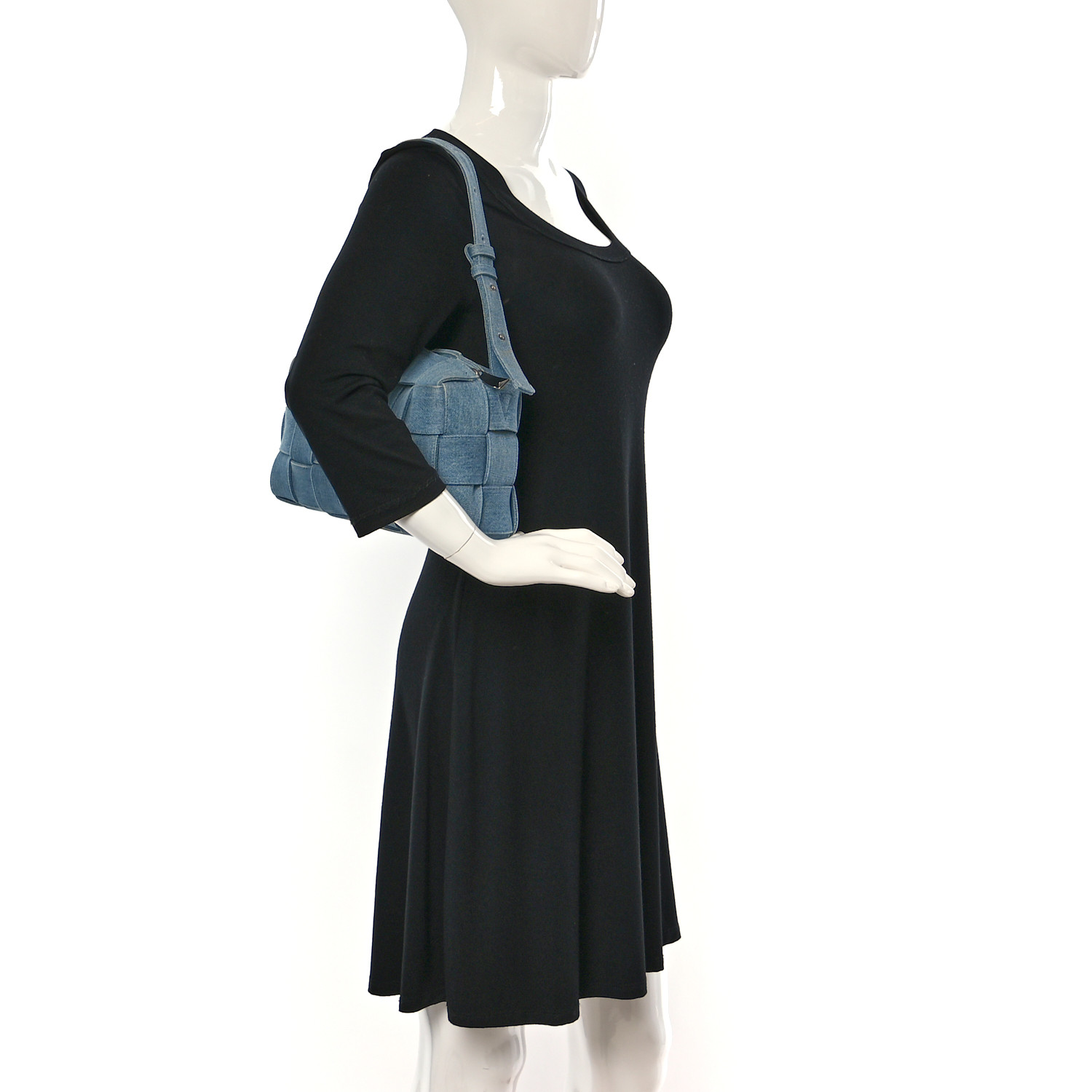 小物 BOTTEGA BOTTEGA VENETA Denim Maxi Intrecciato Brick Cassette Bag
