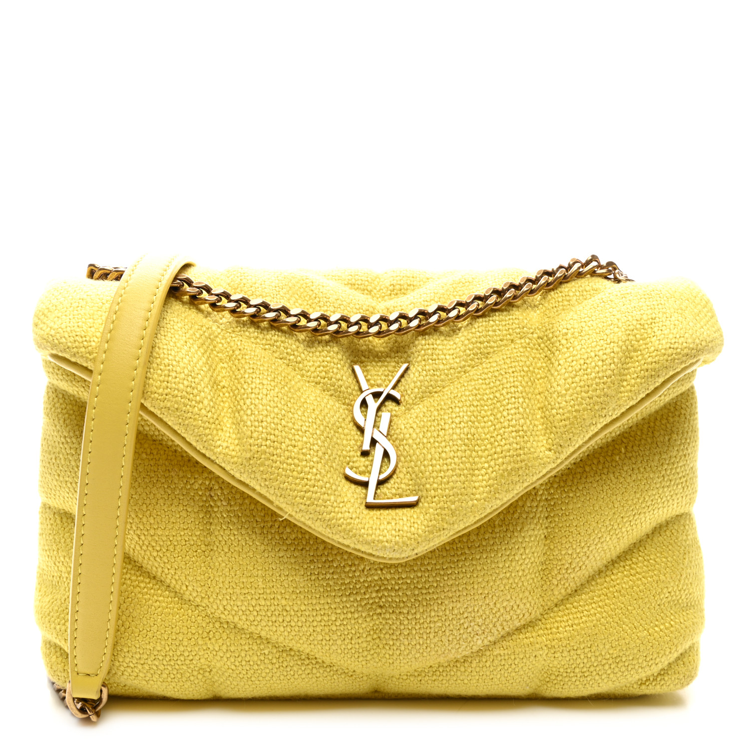 SAINT LAURENT Canvas Quilted Toy Loulou Puffer Monogram