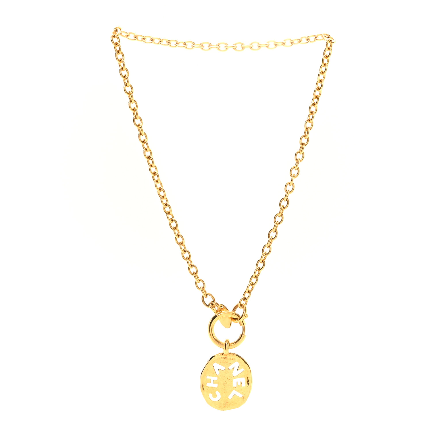 CHANEL はこるこ‼️ CHANEL Logo Cut Out Chain Choker Necklace Gold 1683068