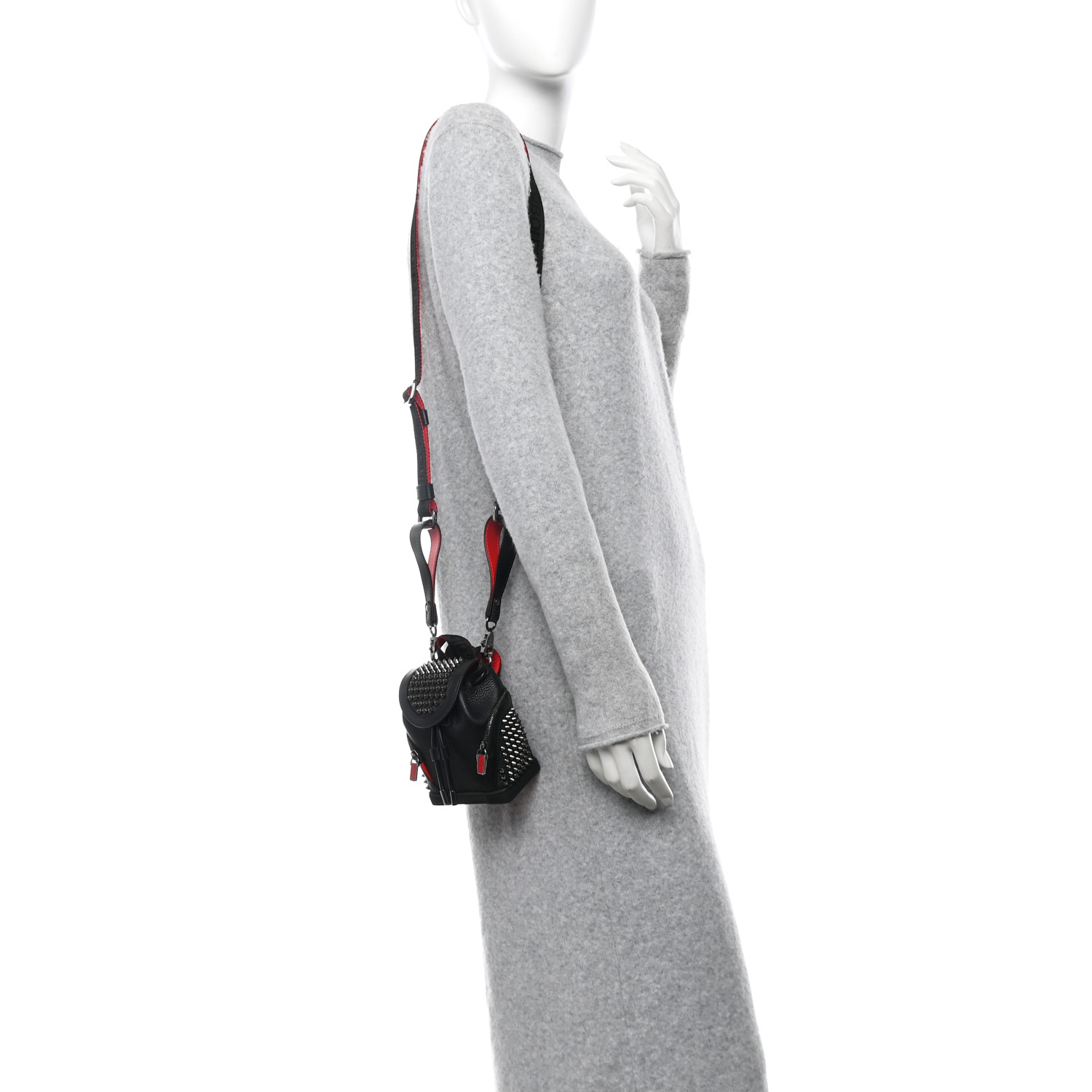 【新品】クリスチャンルブタンExplorafunk keyring Bag CHRISTIAN LOUBOUTIN Calfskin Spiked Mini Explorafunk Keyring