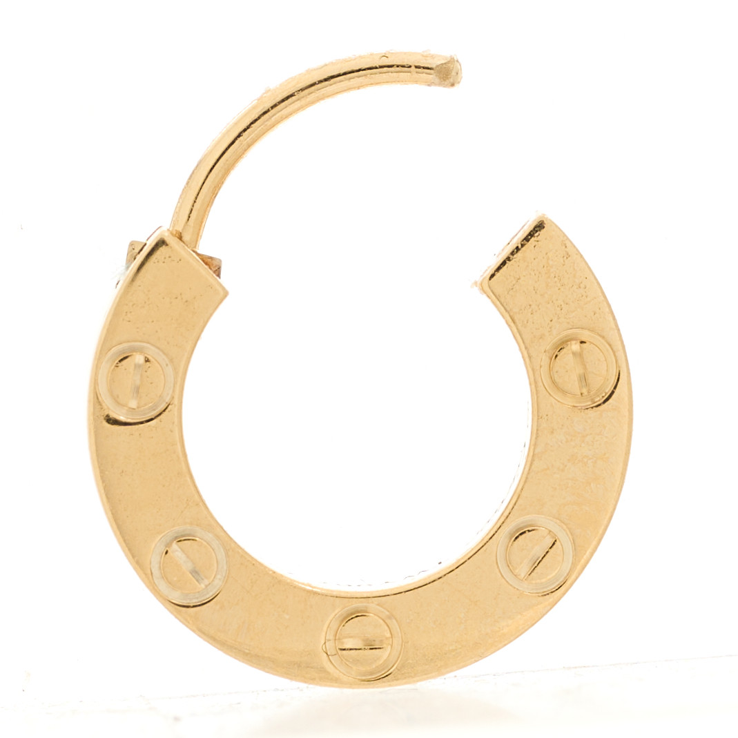 CARTIER 18K Yellow Gold Single LOVE Hoop Earring 1689157