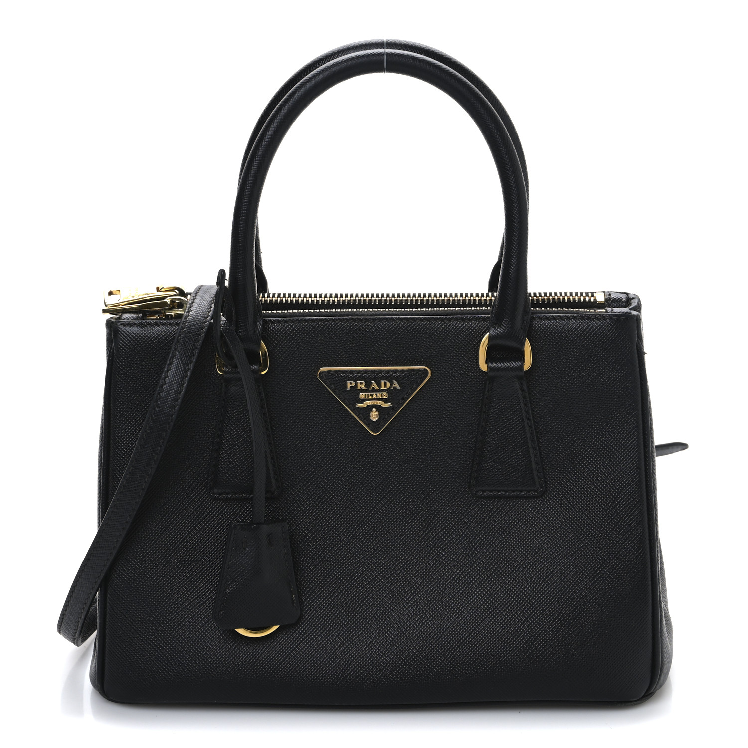 プラダ SAFFIANO LUX PRADA Saffiano Lux Medium Tote Bluette Black 1676157