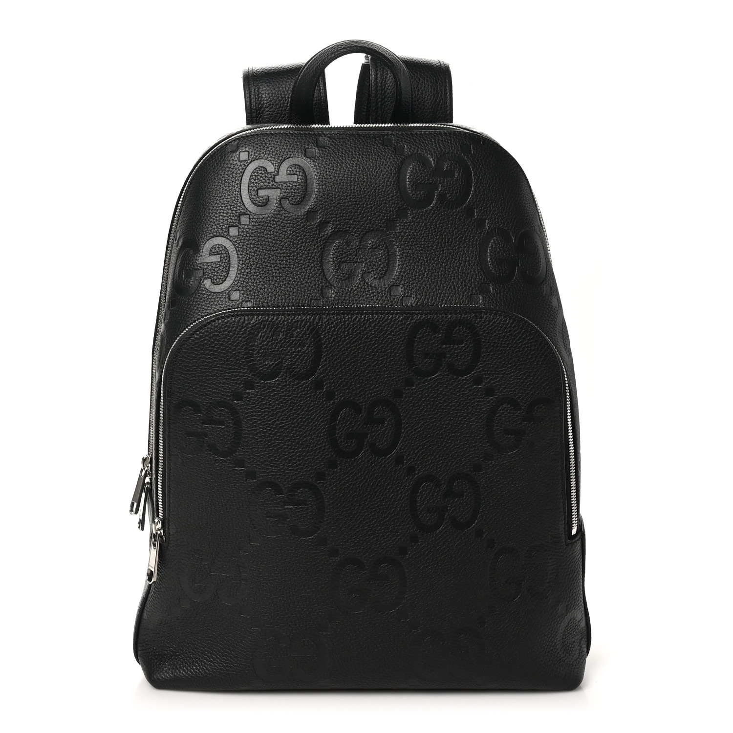 GUCCI Calfskin Jumbo GG Embossed Large Backpack Black