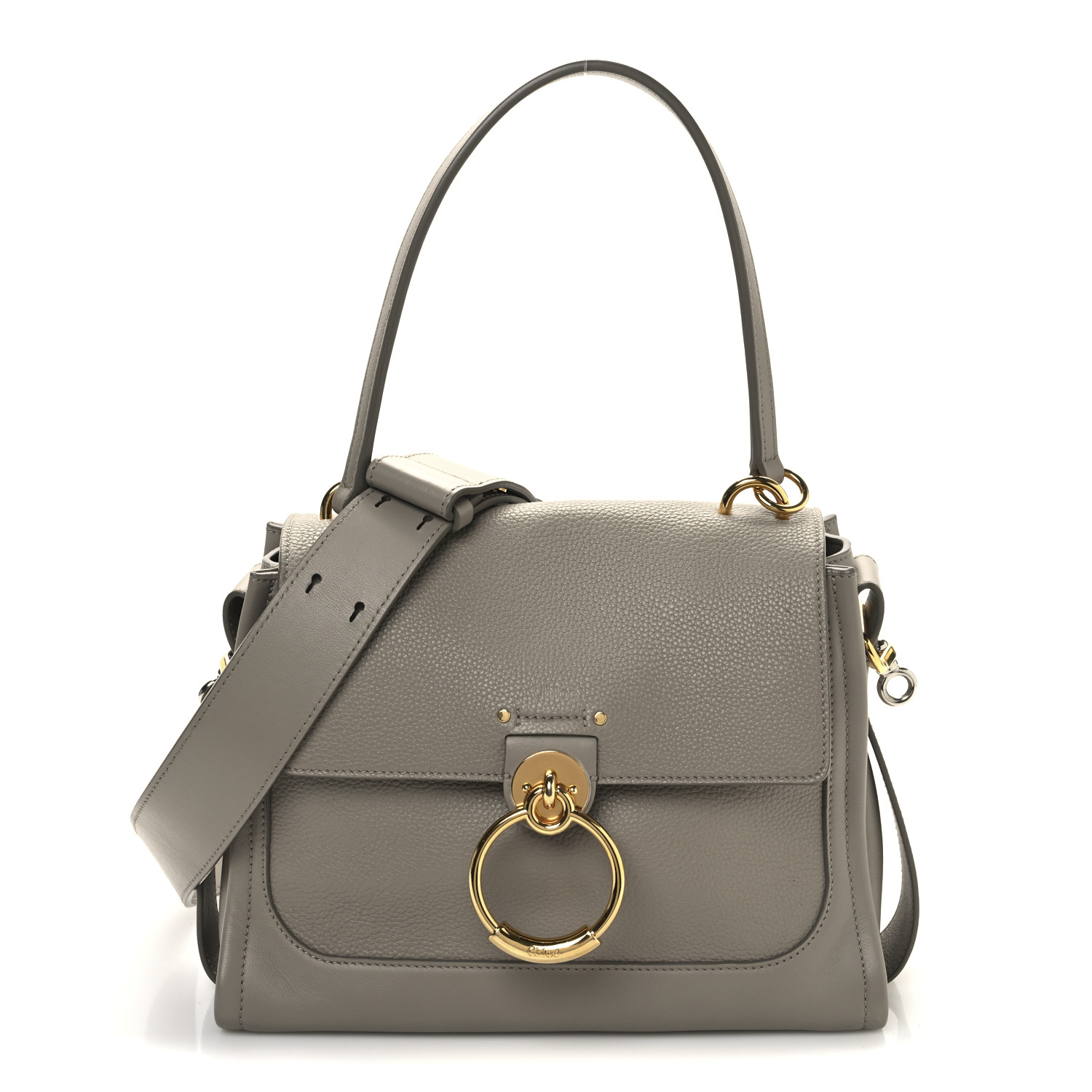 Chloe TESS スモールバッグ Motty Grey Chloé Small Tess Bag in Shiny & Suede Leather in Motty grey