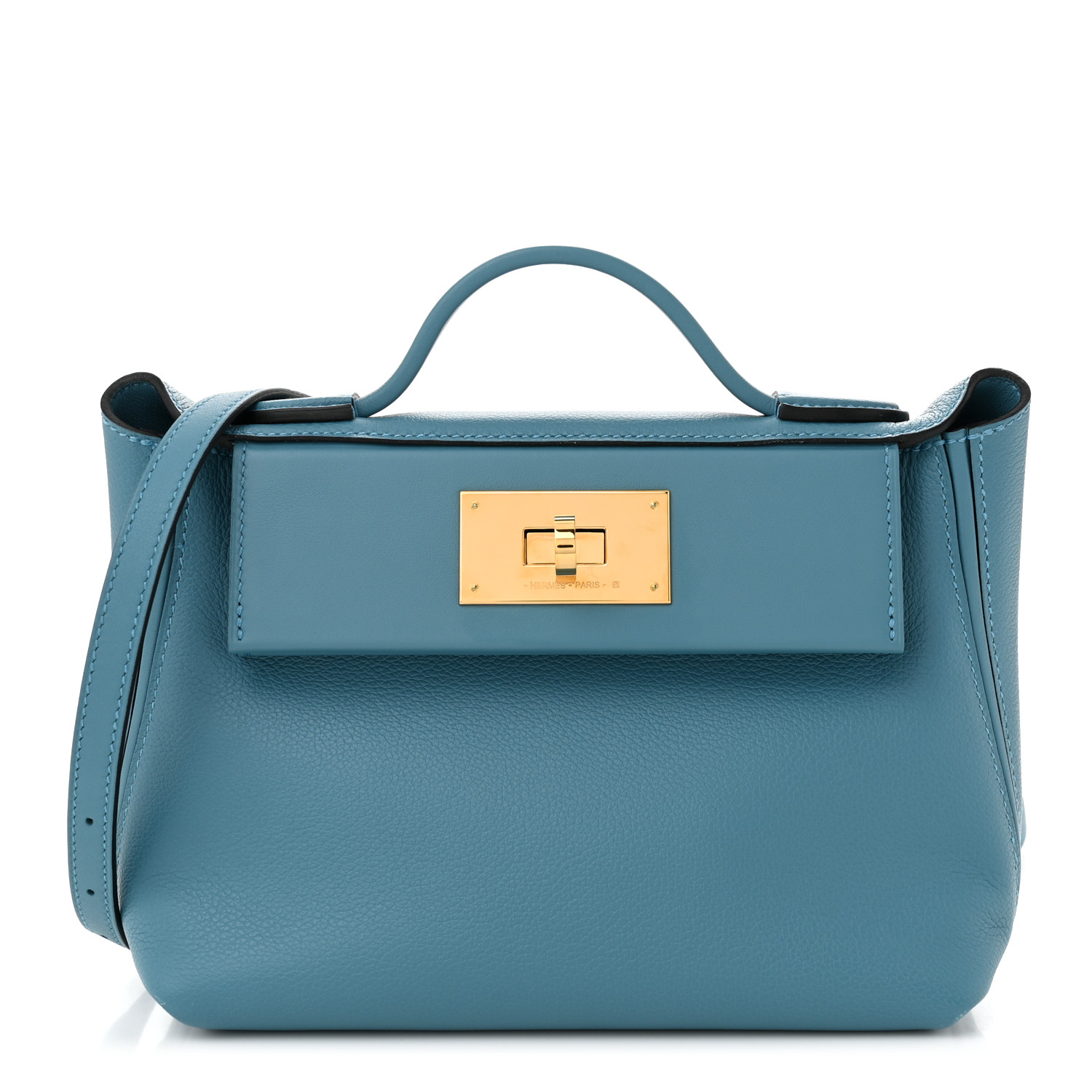 【HERMES ポーチ】　ブルー HERMES(エルメス)/ボリードポーチ/トワルアッシュ×ターコイズ