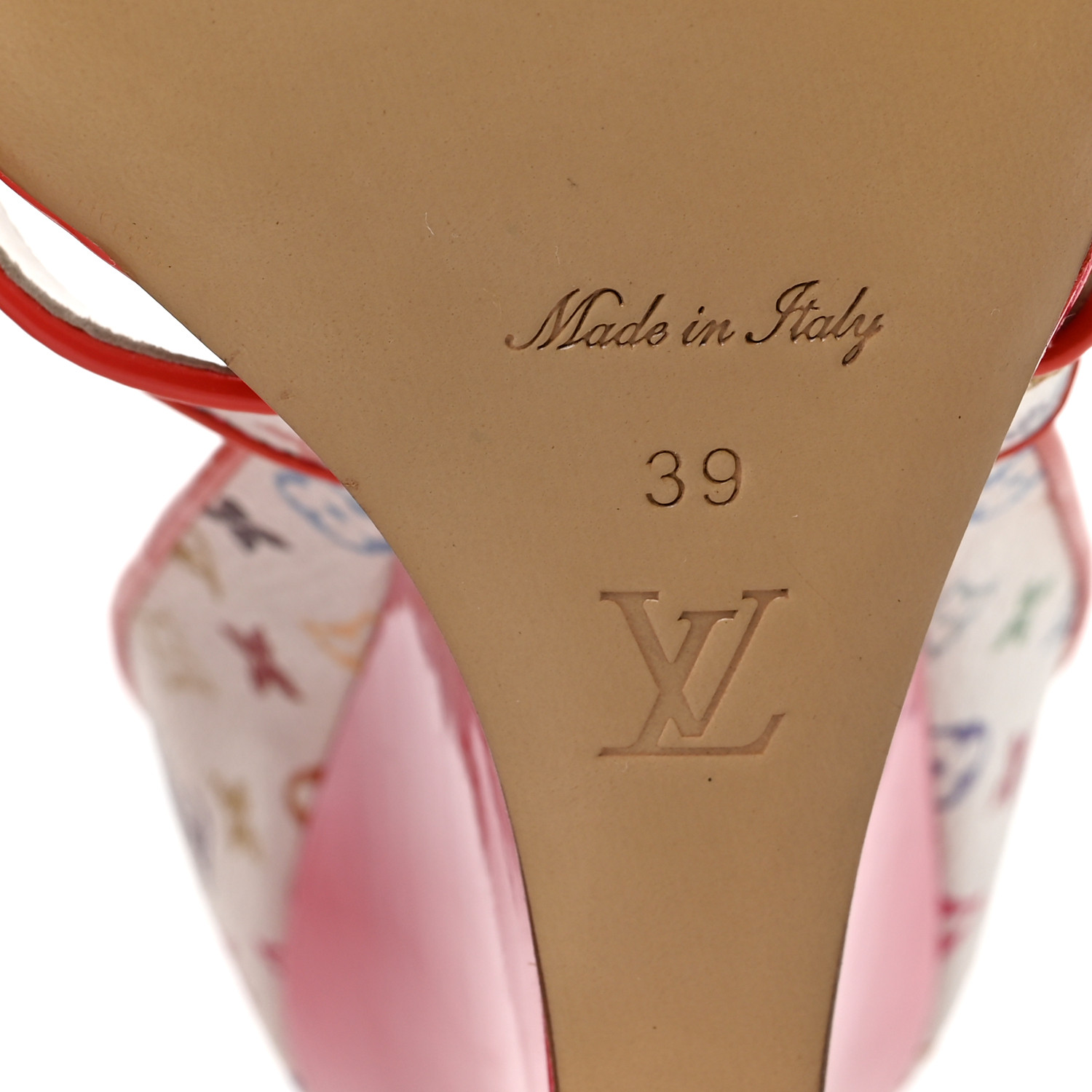 LOUIS VUITTON Monogram Multicolor Wedge Sandals 39 White