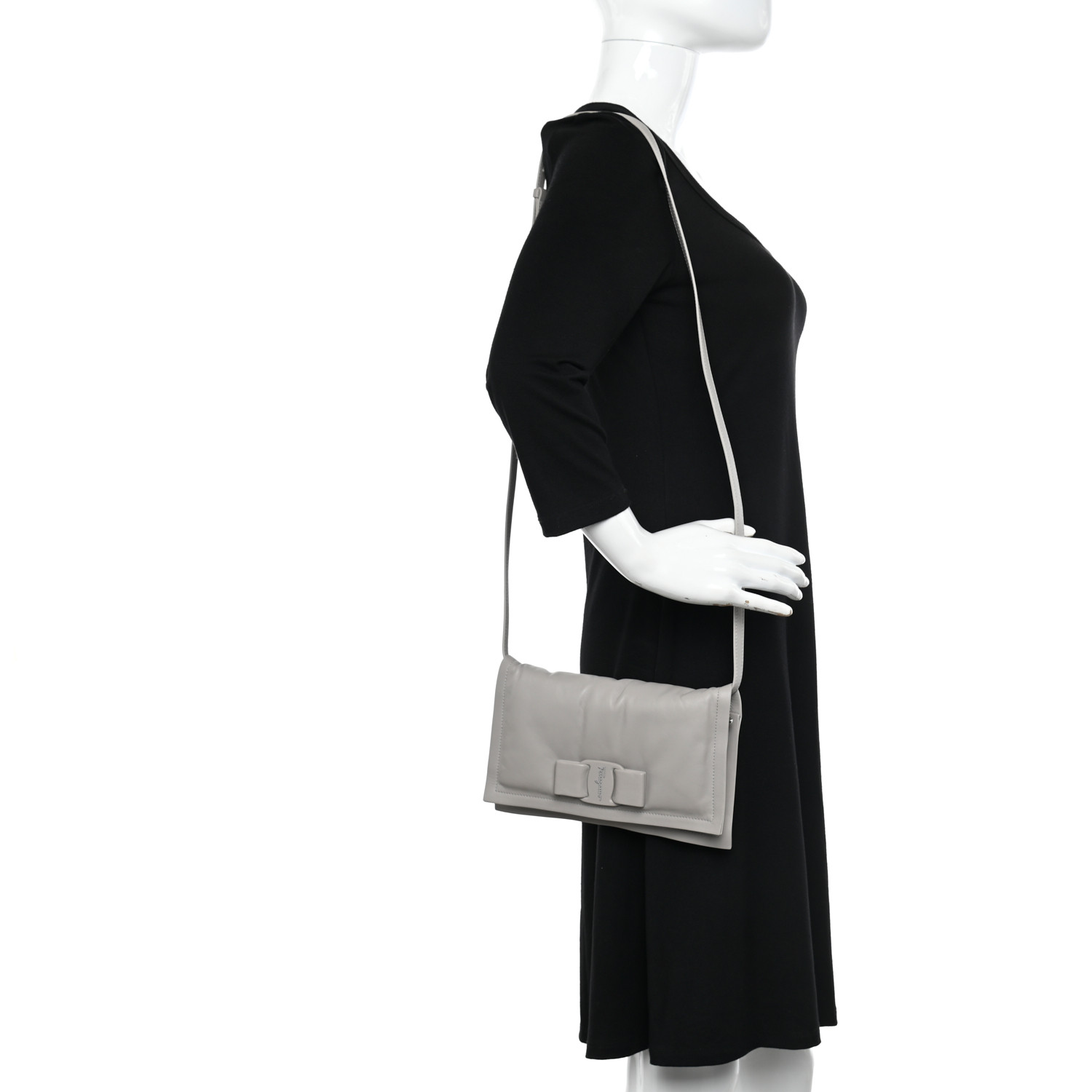 SALVATORE FERRAGAMO Calfskin Mini Viva Bow Shoulder Bag