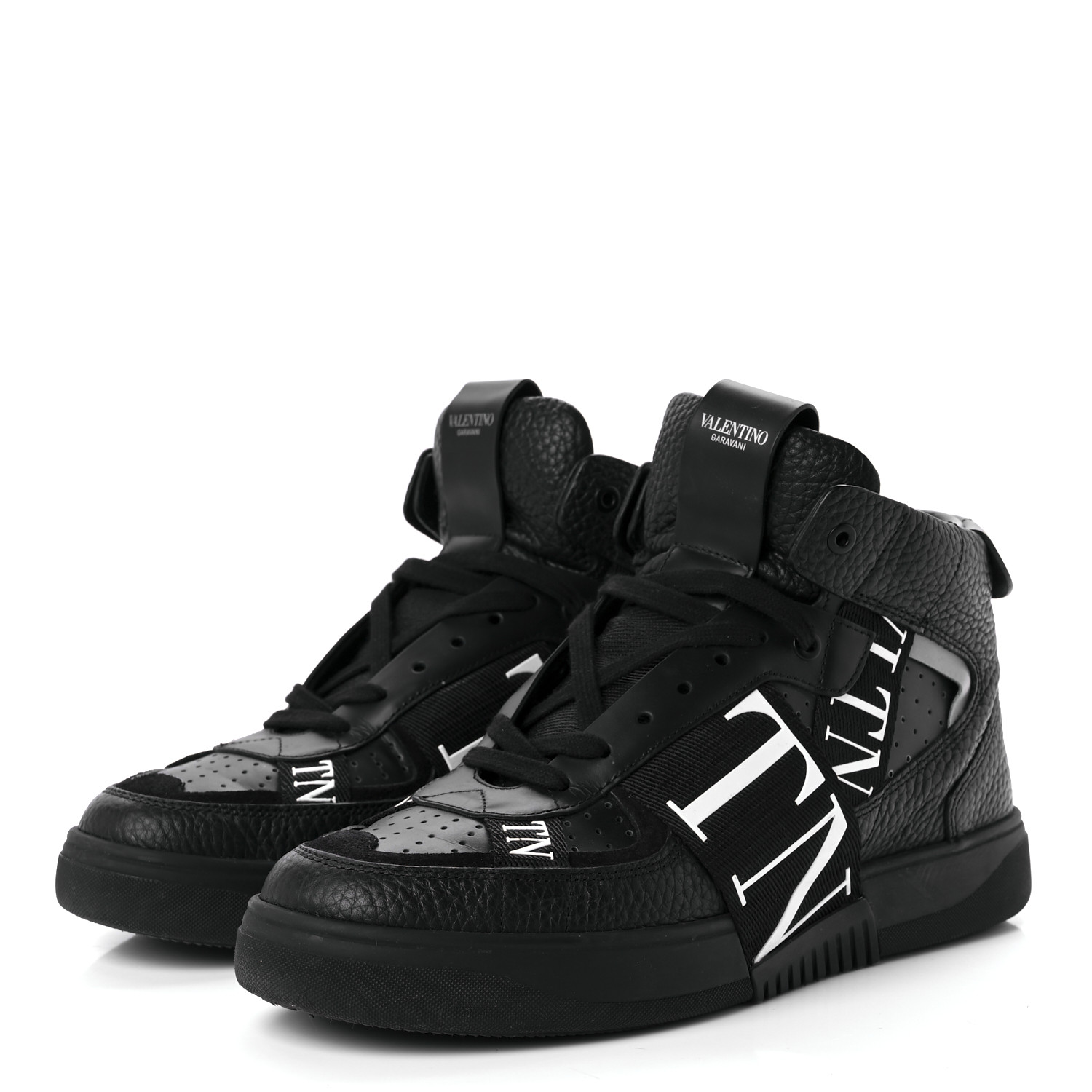 VALENTINO 黒 チノパン VALENTINO GARAVANI Grained Calfskin Mens VL7N Mid-Top