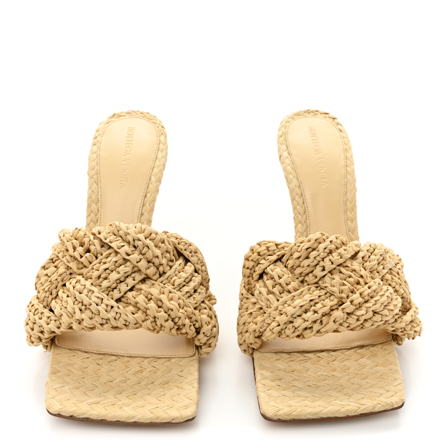 BOTTEGA VENETA Raffia Intrecciato Lido Mule 90 Sandals 40