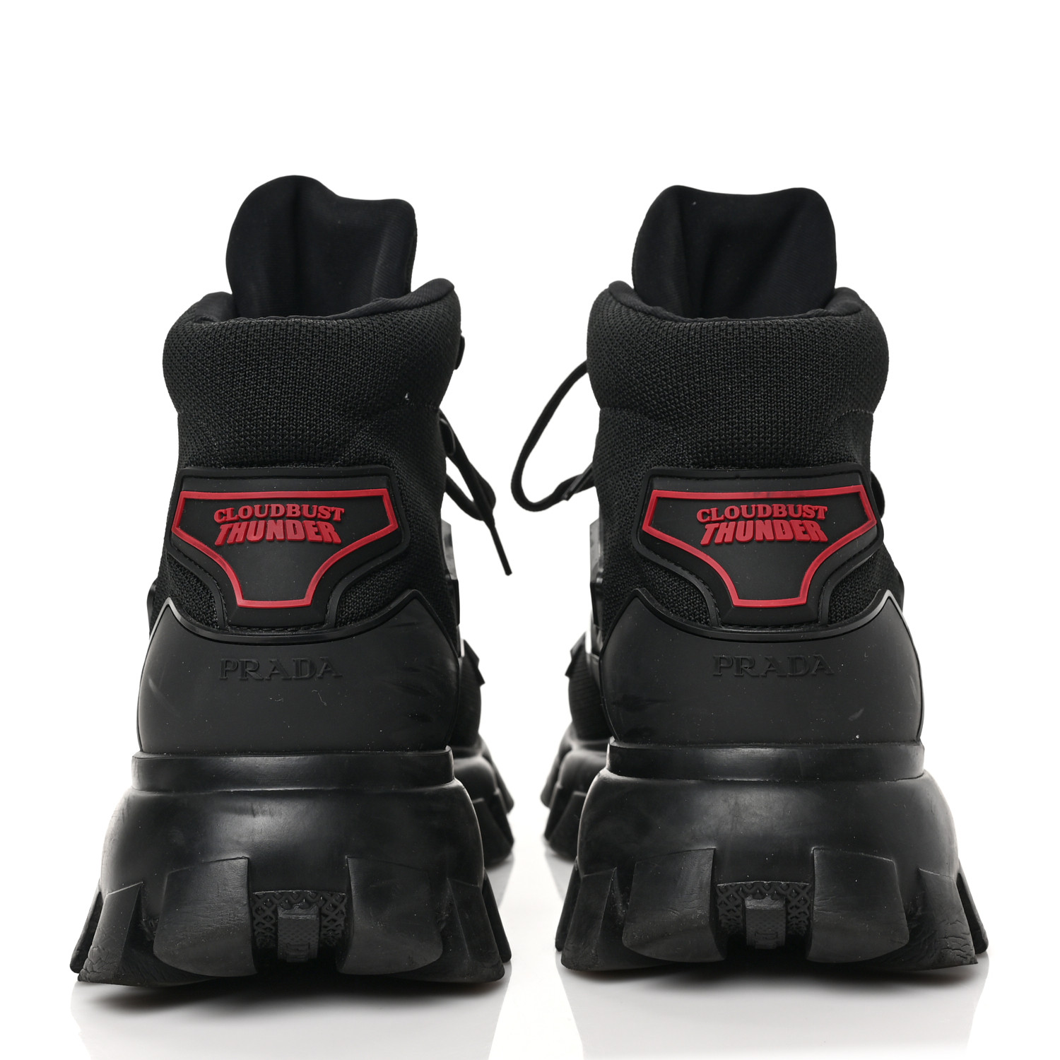 PRADA Knit Fabric Cloudbust Thunder High Top Sneakers 8
