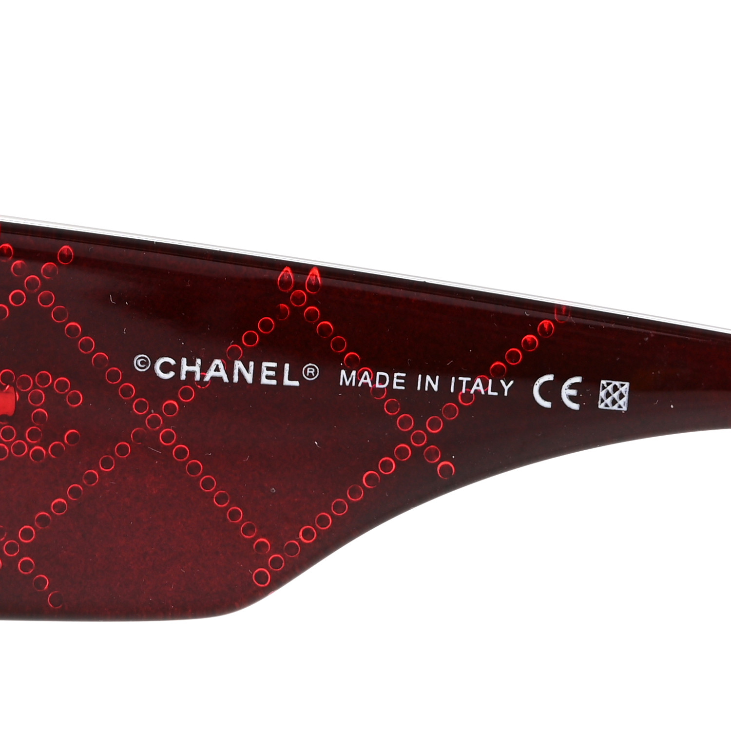 CHANEL Acetate Crystal CC Sunglasses 5080-B Red 1675924