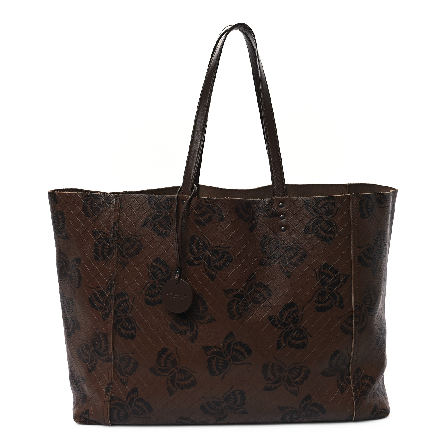 BOTTEGA VENETA Nappa Intrecciato Butterfly Tote Brown
