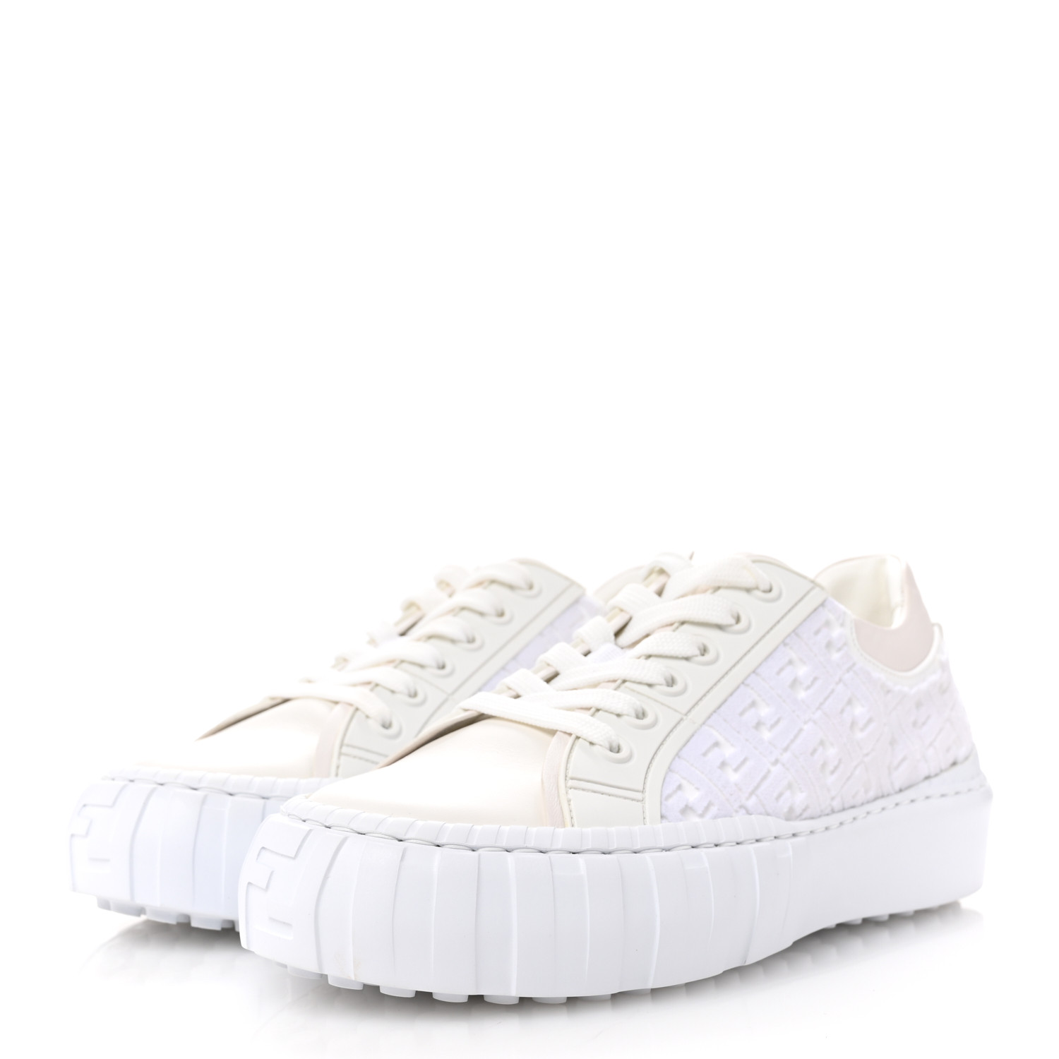 FENDI Velvet FF Calfskin Womens Fendi Force Low Top Sneakers