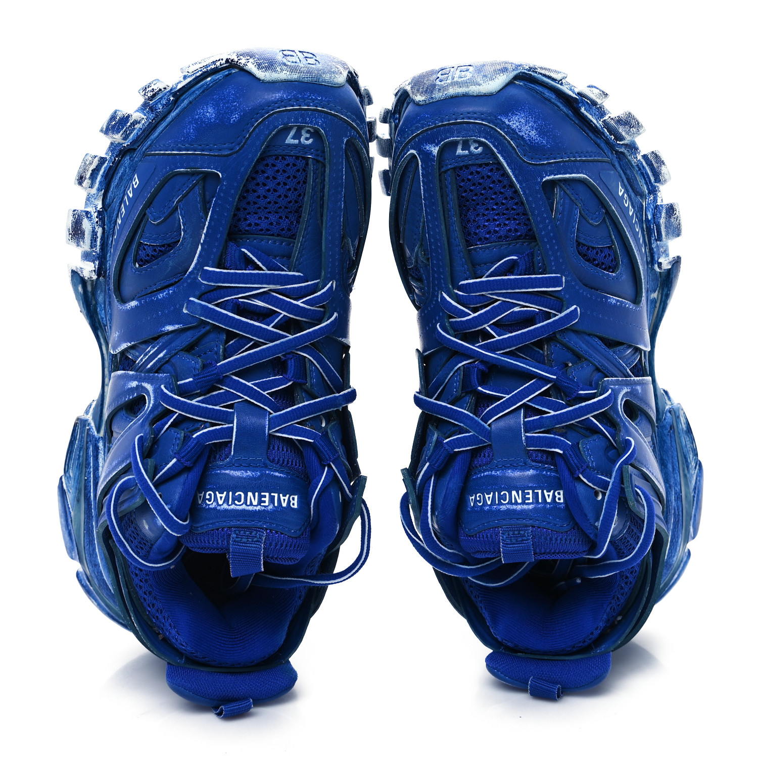 BALENCIAGA メッシュフラットシューズ 37 BALENCIAGA Mesh Nylon Womens Track Sneakers 37 Faded Blue