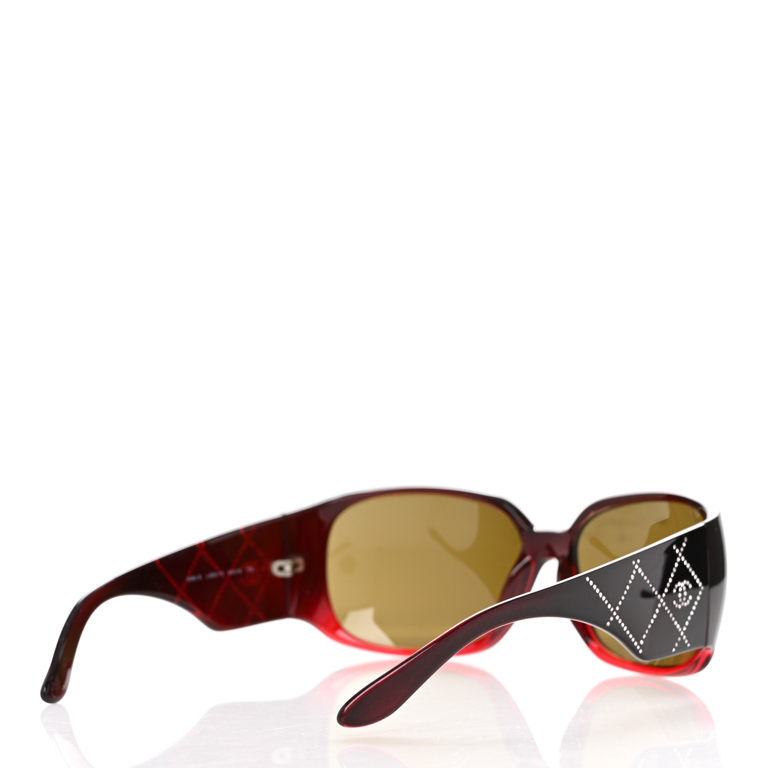 CHANEL Acetate Crystal CC Sunglasses 5080-B Red 1675924