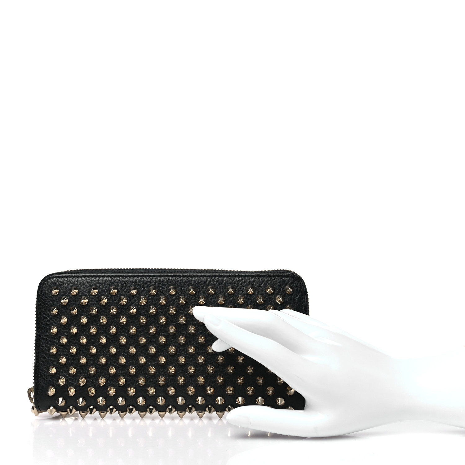 【自身購入極美品】christian Louboutin Panettone Panettone - Wallet - Grained calf leather and spikes