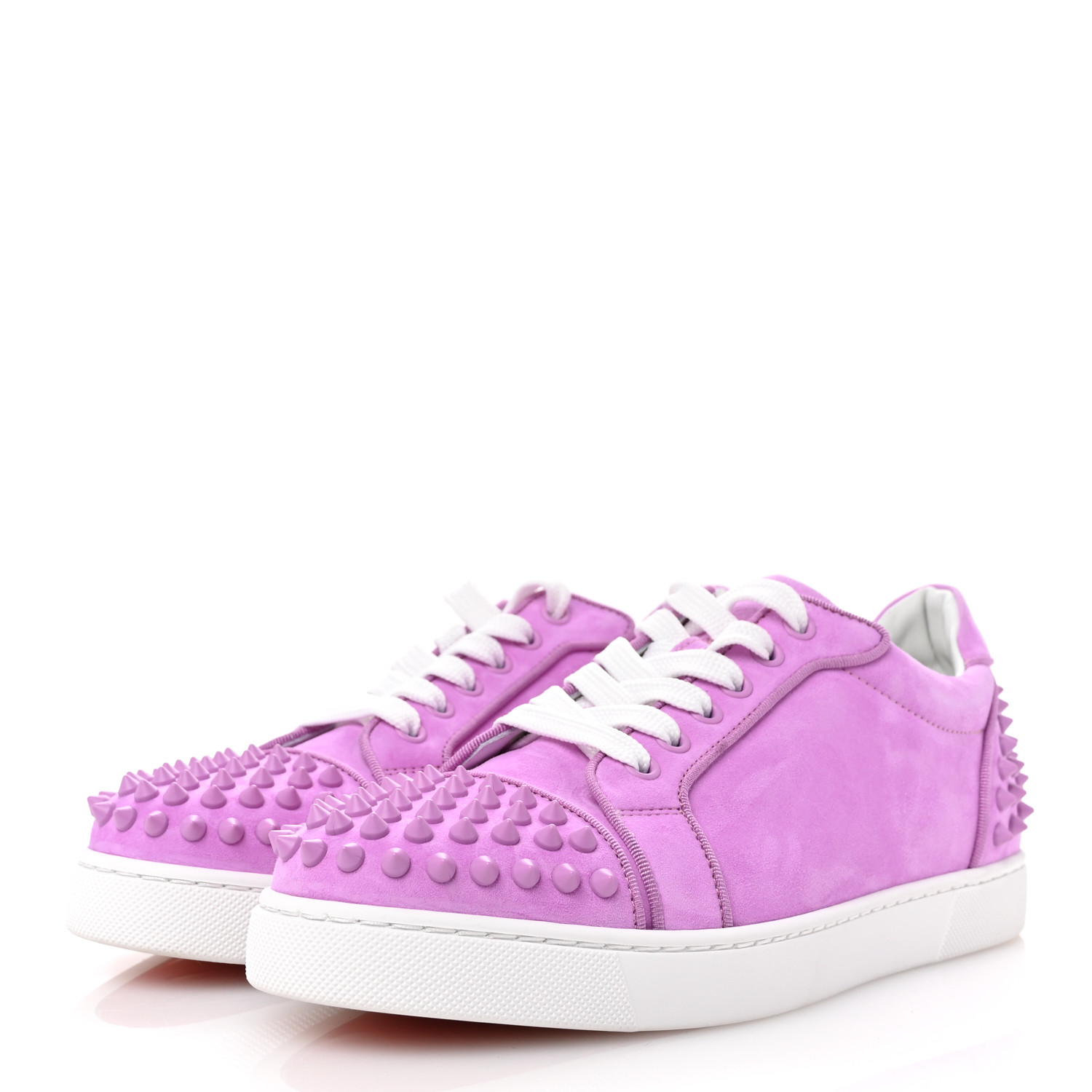 Christian Louboutin パープル スウェード　パンプス 38 CHRISTIAN LOUBOUTIN Suede Calfskin Vieira Spikes Womens