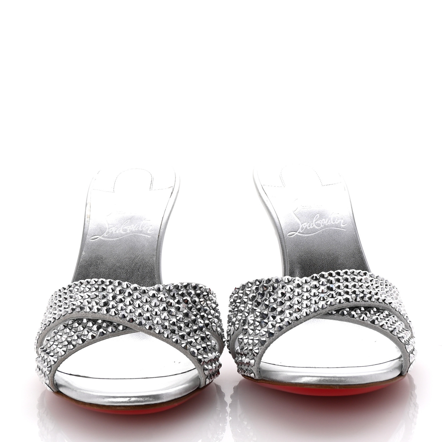 CHRISTIAN LOUBOUTIN Suede Metallic Kid Lambskin Strass