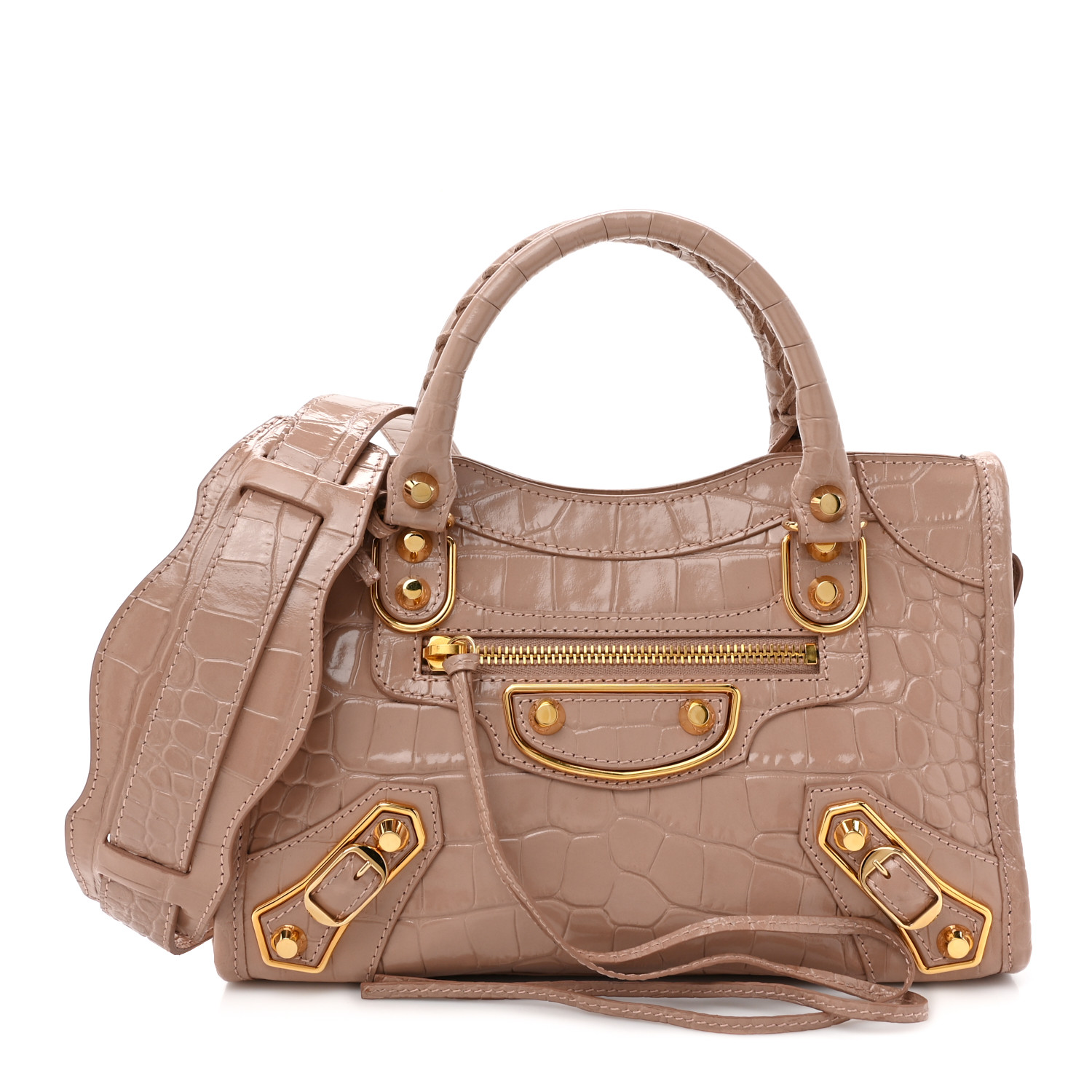 Balenciaga ベージュ ミニシティ　ゴールド Balenciaga Beige Classic mini City Crossbody ○ Labellov