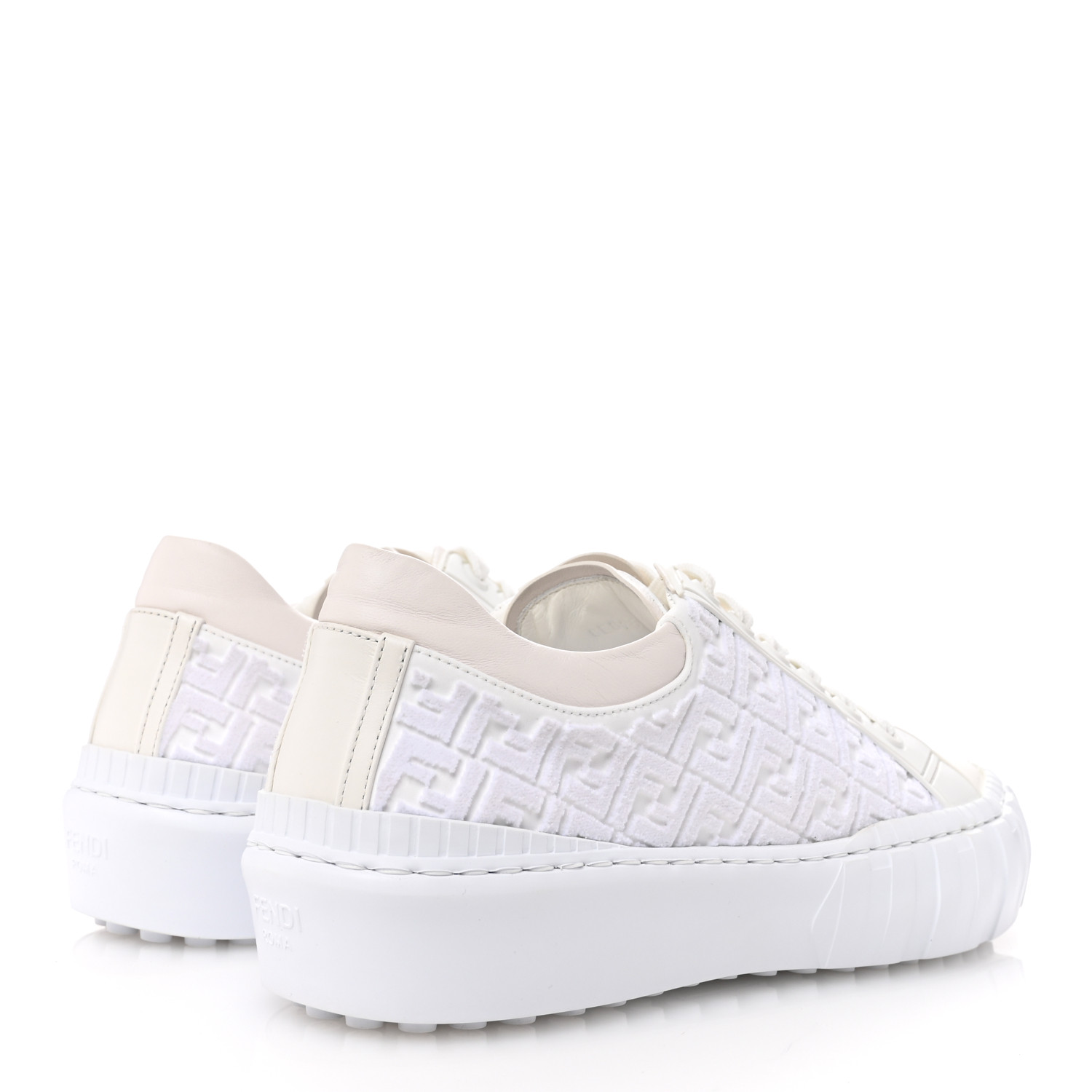 FENDI Velvet FF Calfskin Womens Fendi Force Low Top Sneakers