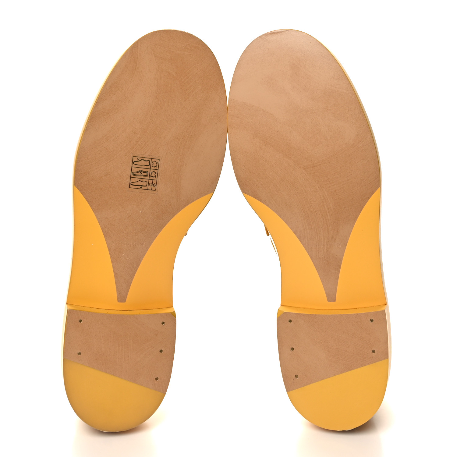 CHANEL Shiny Calfskin Logo Loafers 39 Yellow 1566228