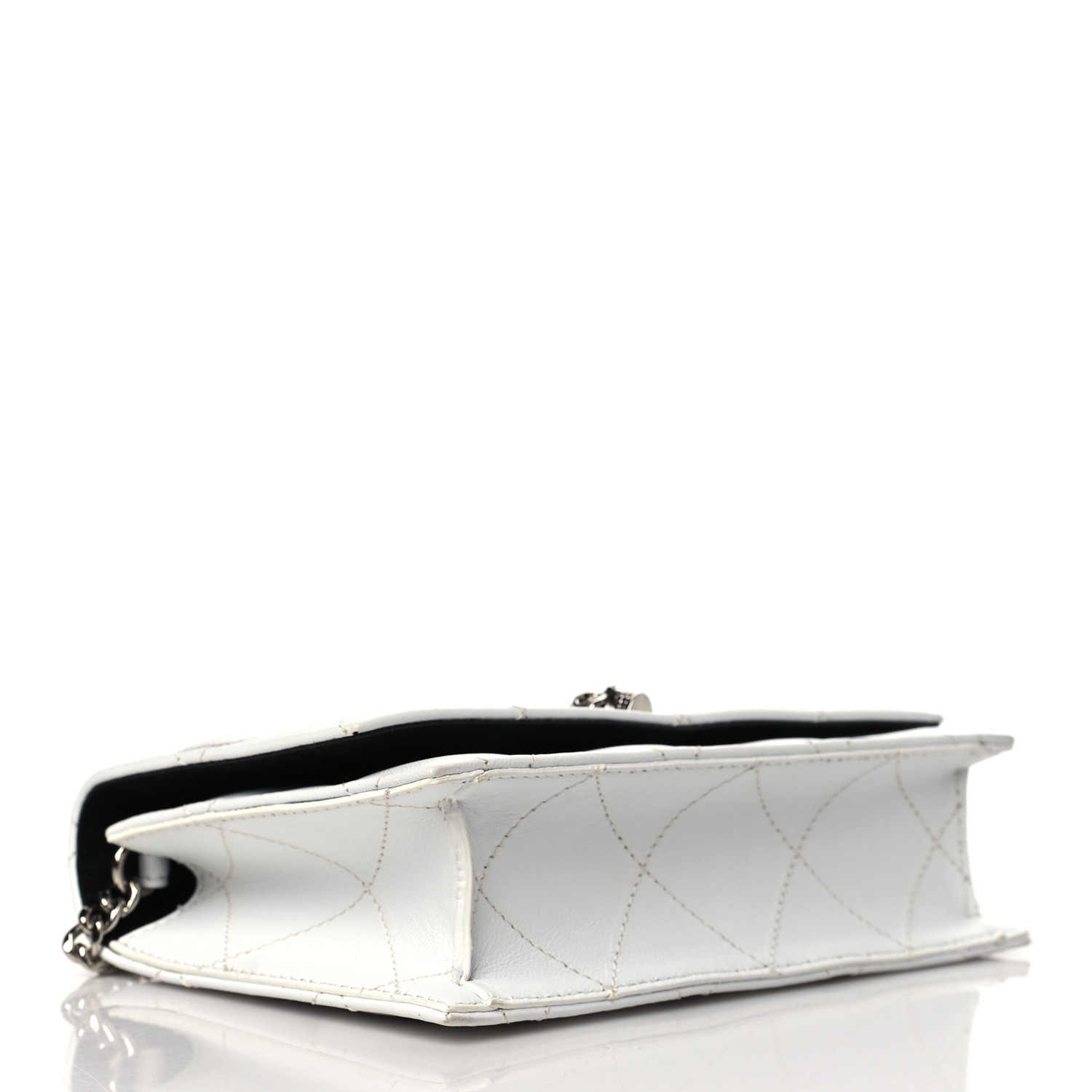 ALEXANDER MCQUEEN Calfskin Quilted Graffiti Skull Mini Chain