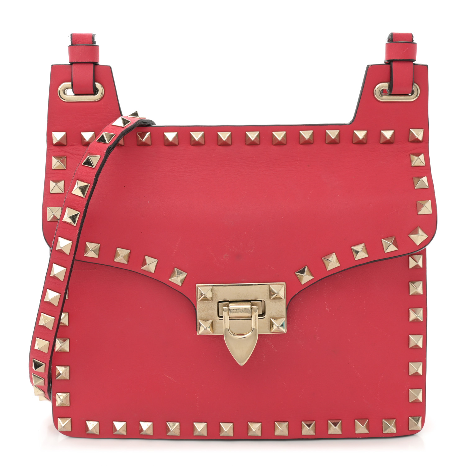 Valentino Red Leather Large Pleated Hobo Bow Front Bag