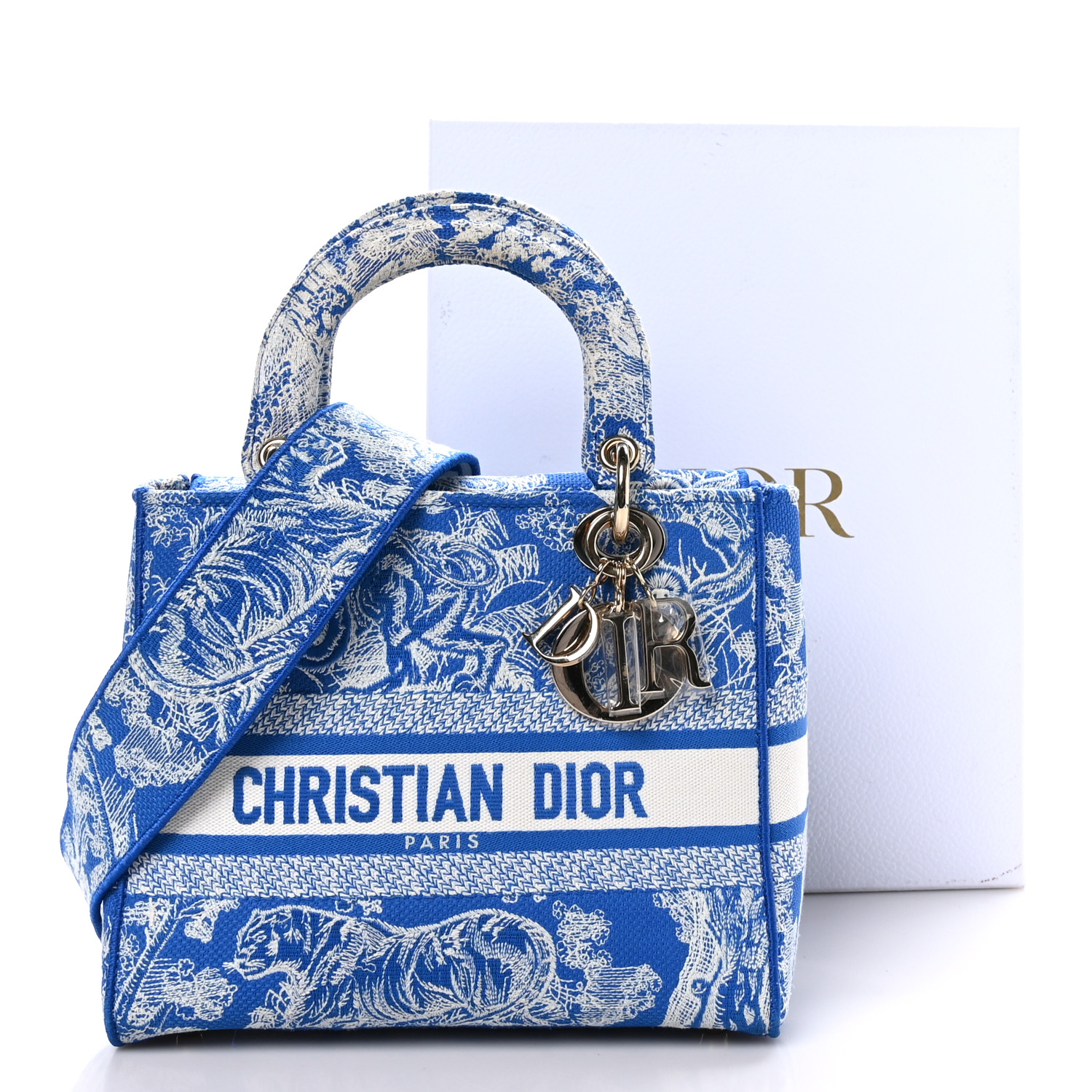 完売必至！Toile de Jouy Reverse LADY D-LITE MEDIUM BAG CHRISTIAN DIOR Canvas Toile De Jouy Reverse Embroidered