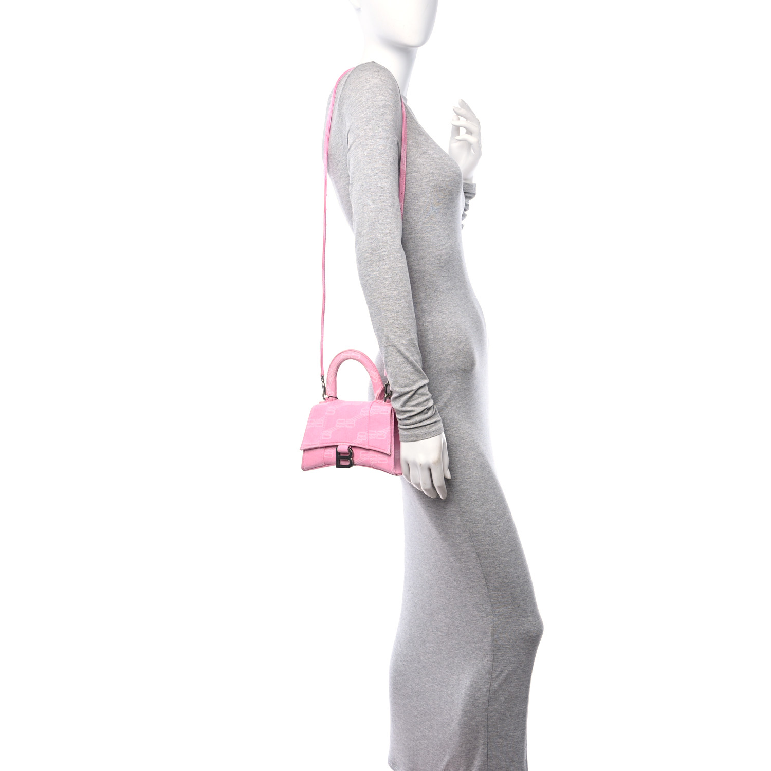 送料込 BALENCIAGA HOURGLASS S BBモノグラム トップハンドル 916e0b42b5ec5577b09d6b0101826d