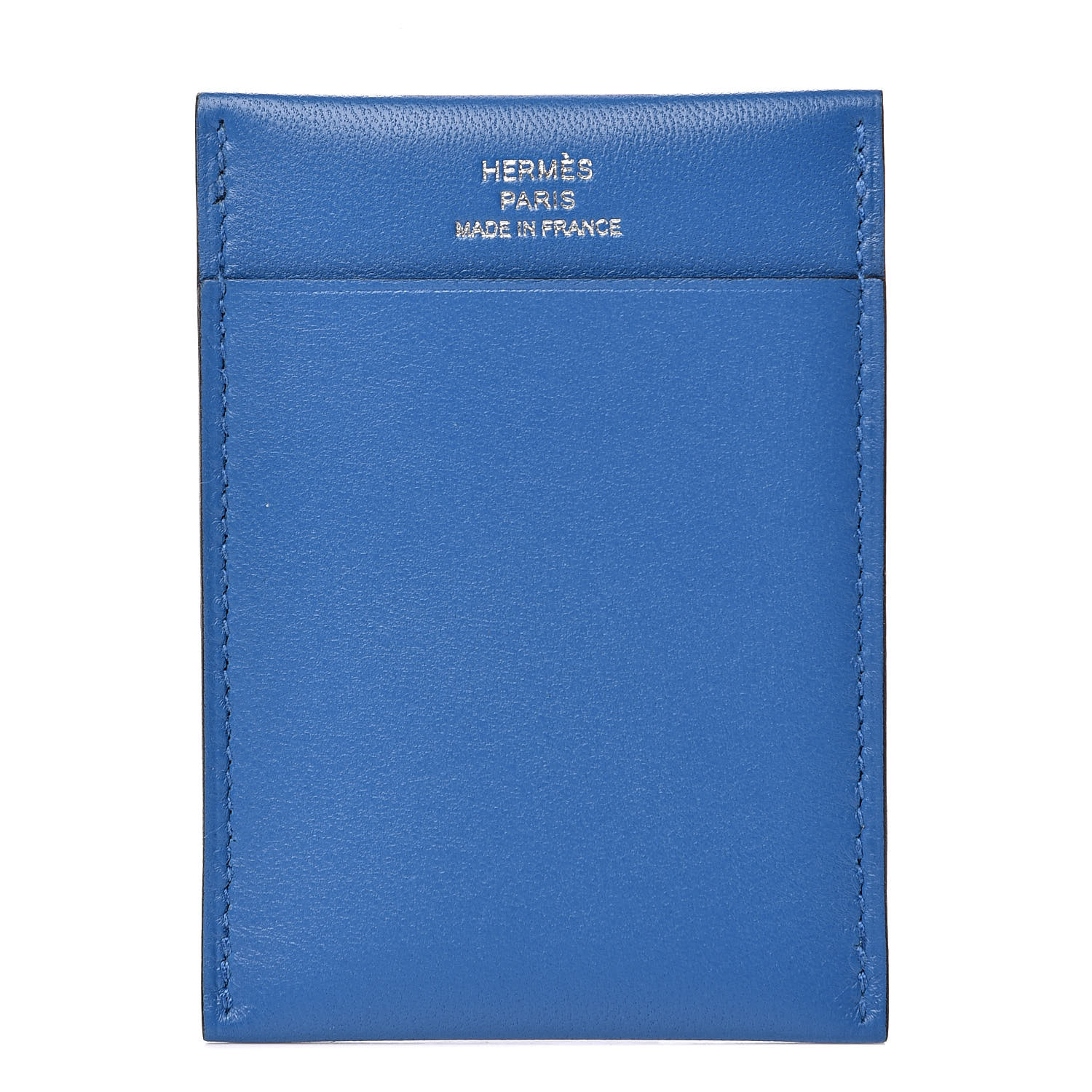 HERMES Silkiss Lambskin MC2 Gama Card Holder Bleu Zellige