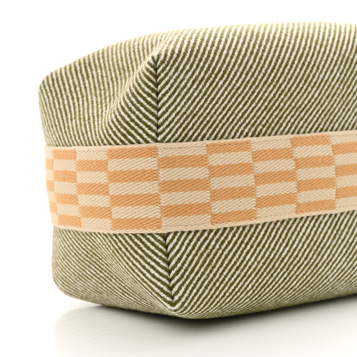 HERMES Wool Small Bride-A-Brac H Natte Pouch Vert Foret