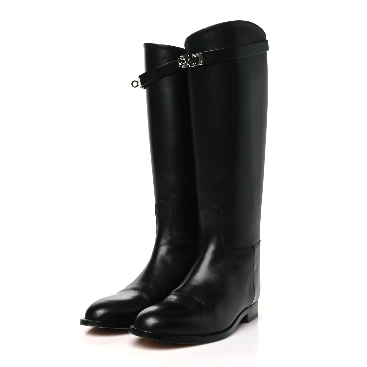 HERMES Box Kelly Jumping Boots 38 Black 1628471 | FASHIONPHILE