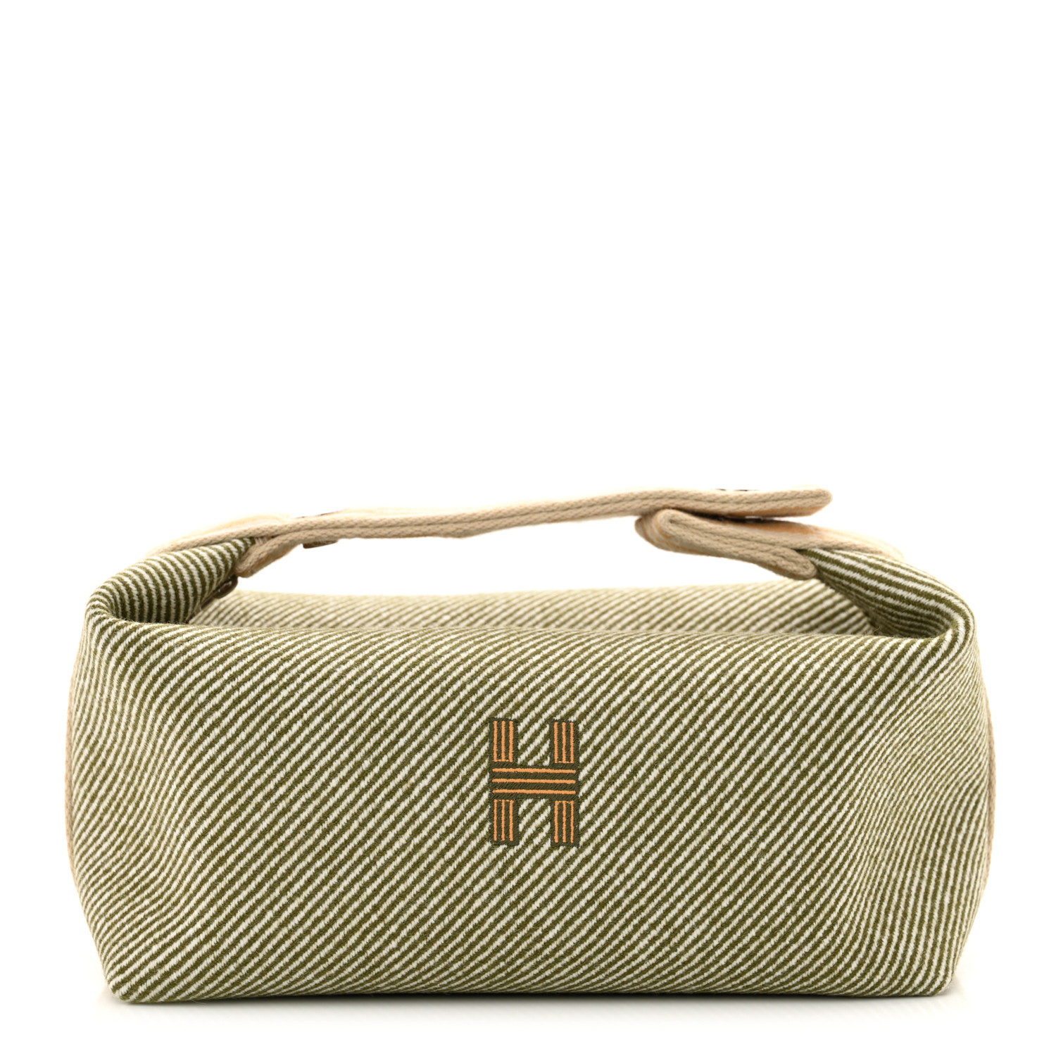 【HERMES】Small Bride-A-Brac H Natte Case Wool & Vert Foret HERMES Wool Small Bride-A-Brac H Natte Pouch Vert Foret