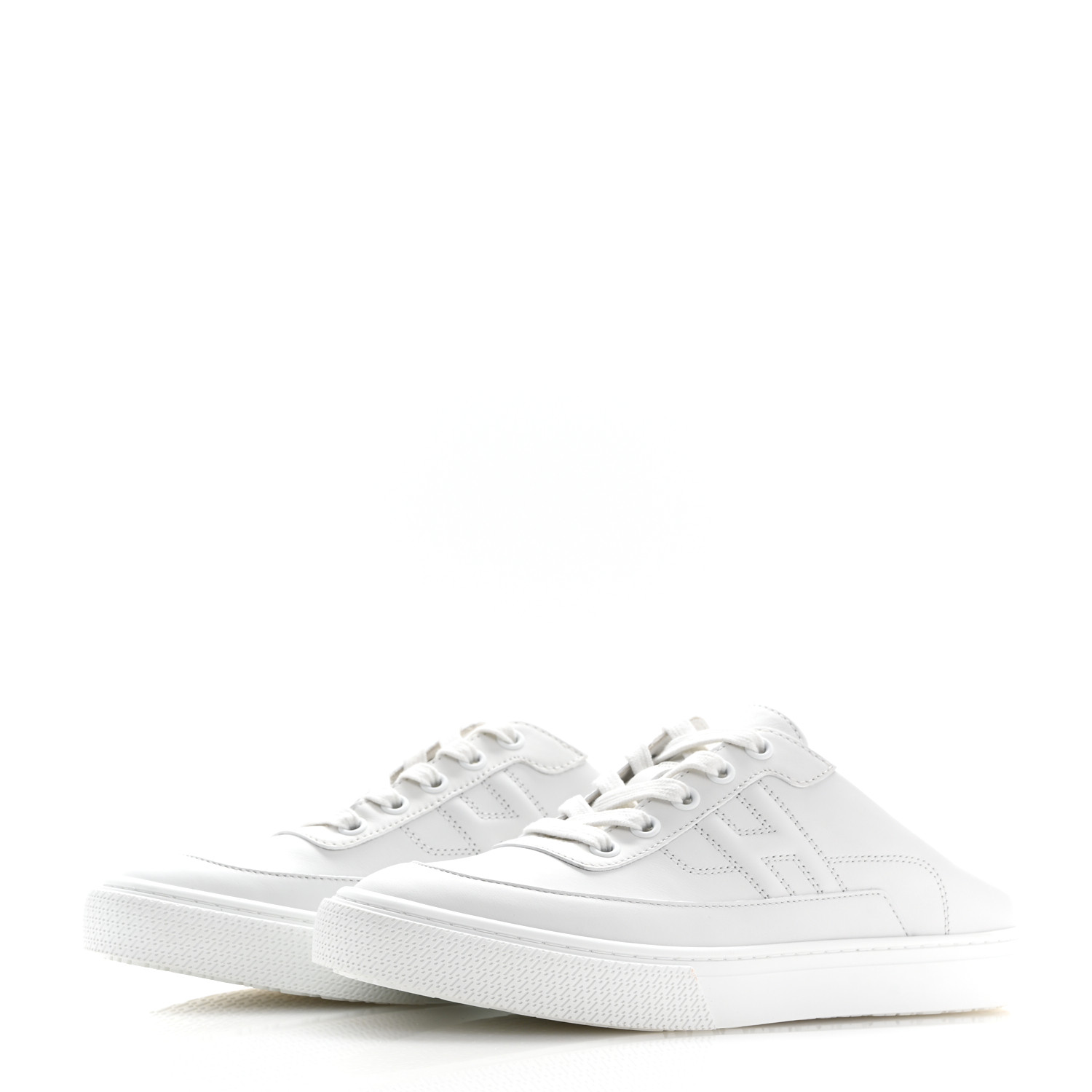 HERMES エルメス　白　37⭐️ HERMES Calfskin Keep Mule Sneakers 37 White 1631583
