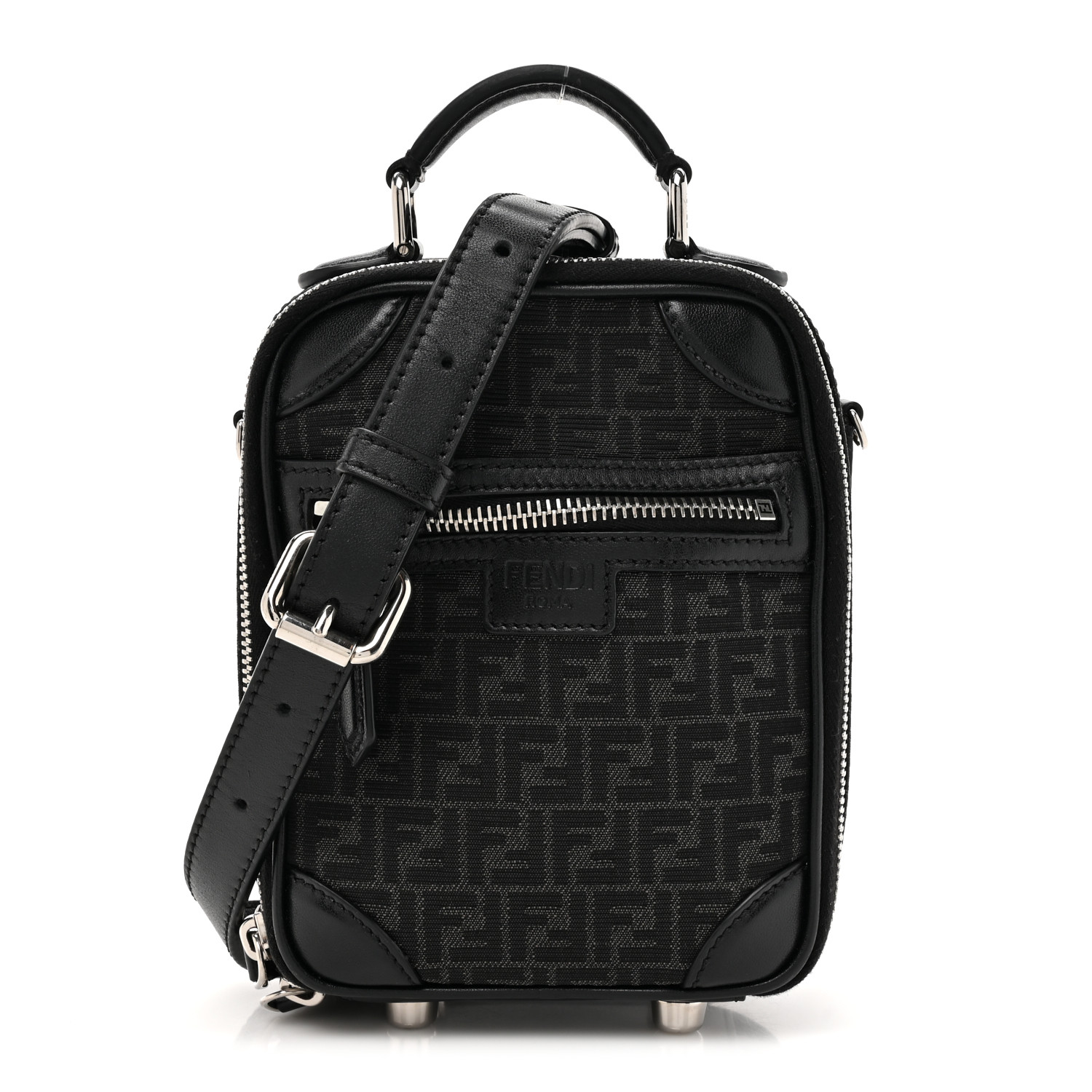 ☆FENDI☆ FF Jacquard Mini Suitcase 2wayバッグ ASFALTO/NERO ☆FENDI☆ FF Jacquard Mini Suitcase 2wayバッグ ASFALTO/NERO