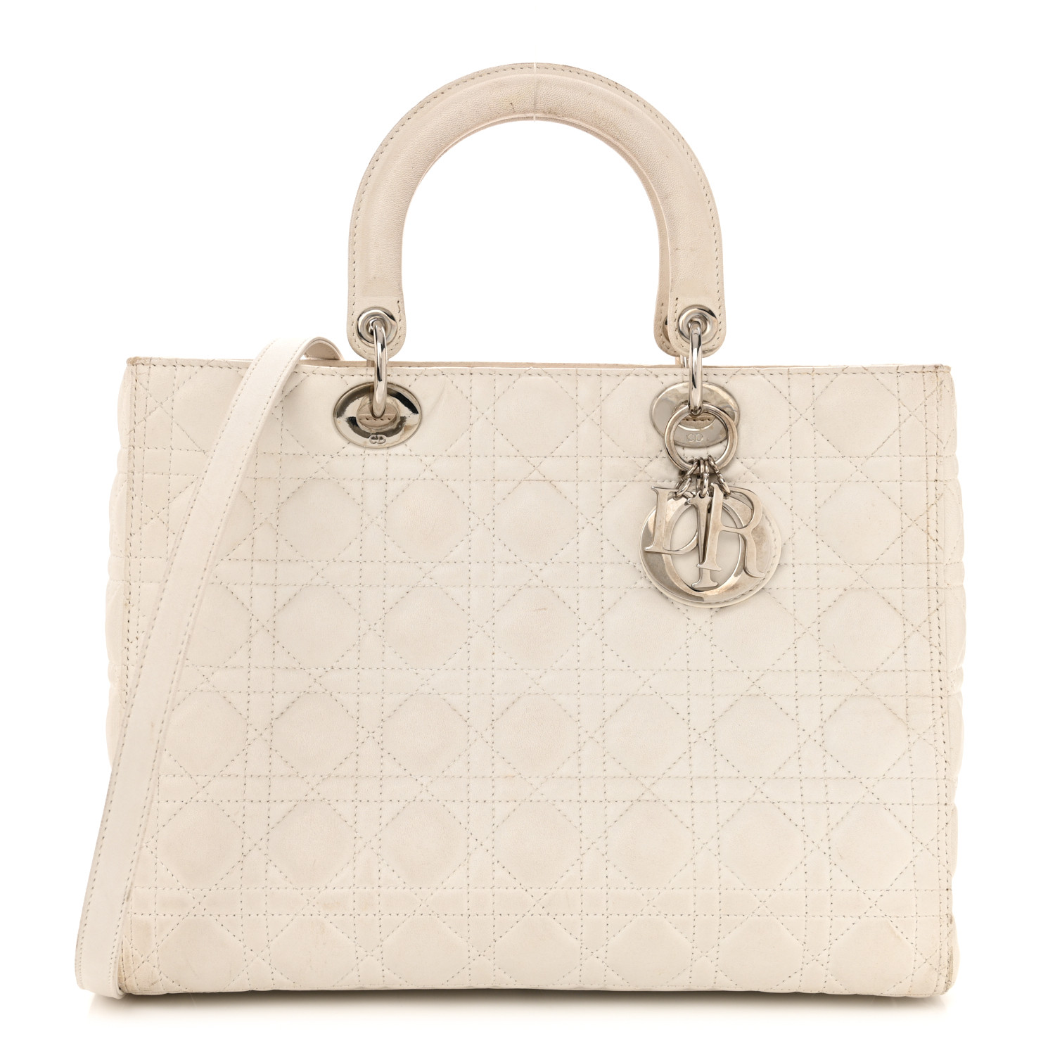 Dior★Dior Medium Lambskin Cannage Lady Dior White s-l400.jpg