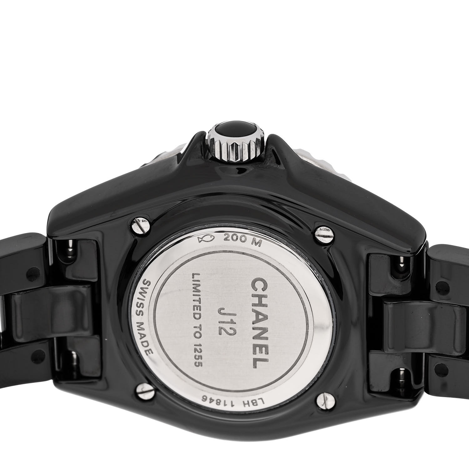 稀少 CHANEL(シャネル) J12 Electro Ceramic Black Dial Ladies Chanel J12 Black Ceramic Diamond Dial & Bezel Box &Booklets
