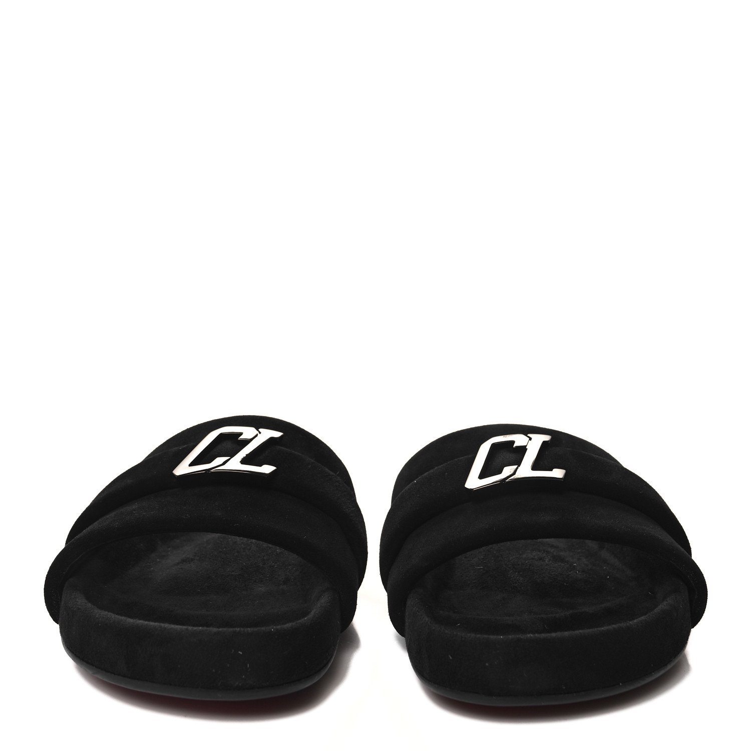 【Christian Louboutin】 Varsimule Bizzロゴスエードスライド CHRISTIAN LOUBOUTIN Suede Mens Varsimule Bizz Logo Slide