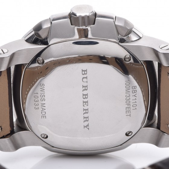 BURBERRY Stainless Steel Calfskin 45mm The Britain Quartz