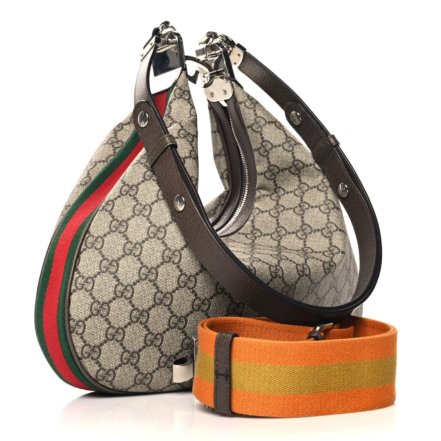 GUCCI GG Supreme Monogram Textured Calfskin Web Large