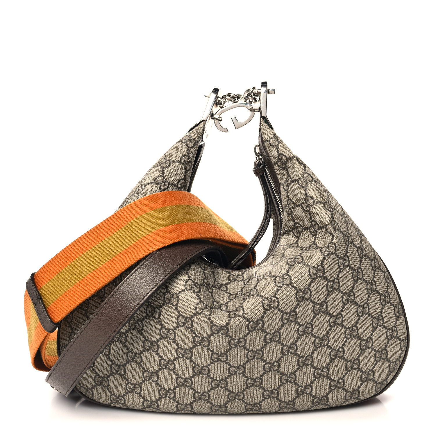 GUCCI GG Supreme Monogram Textured Calfskin Web Large