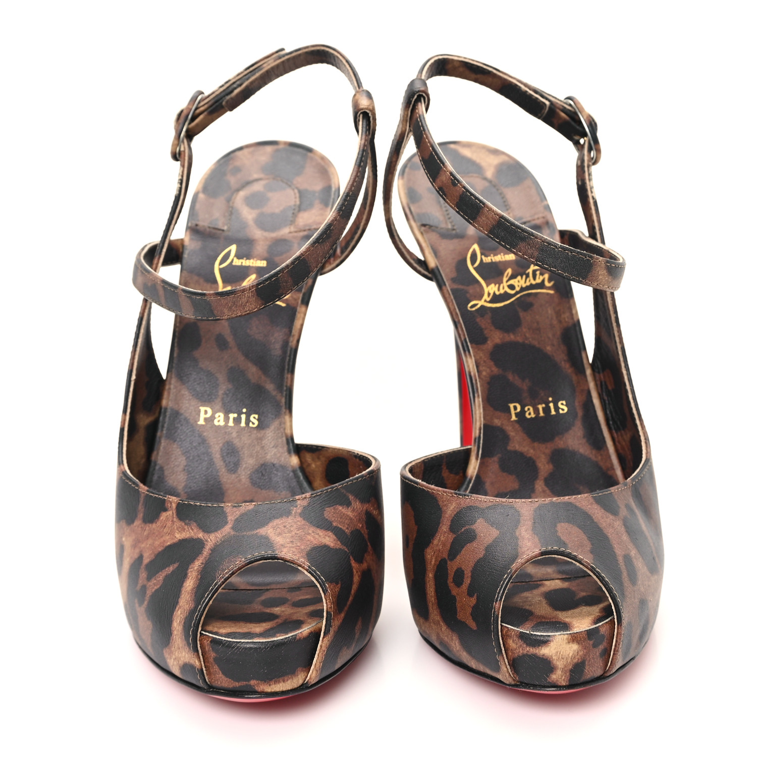 CHRISTIAN LOUBOUTIN Calfskin Leopard Printed Luxor Jenlove