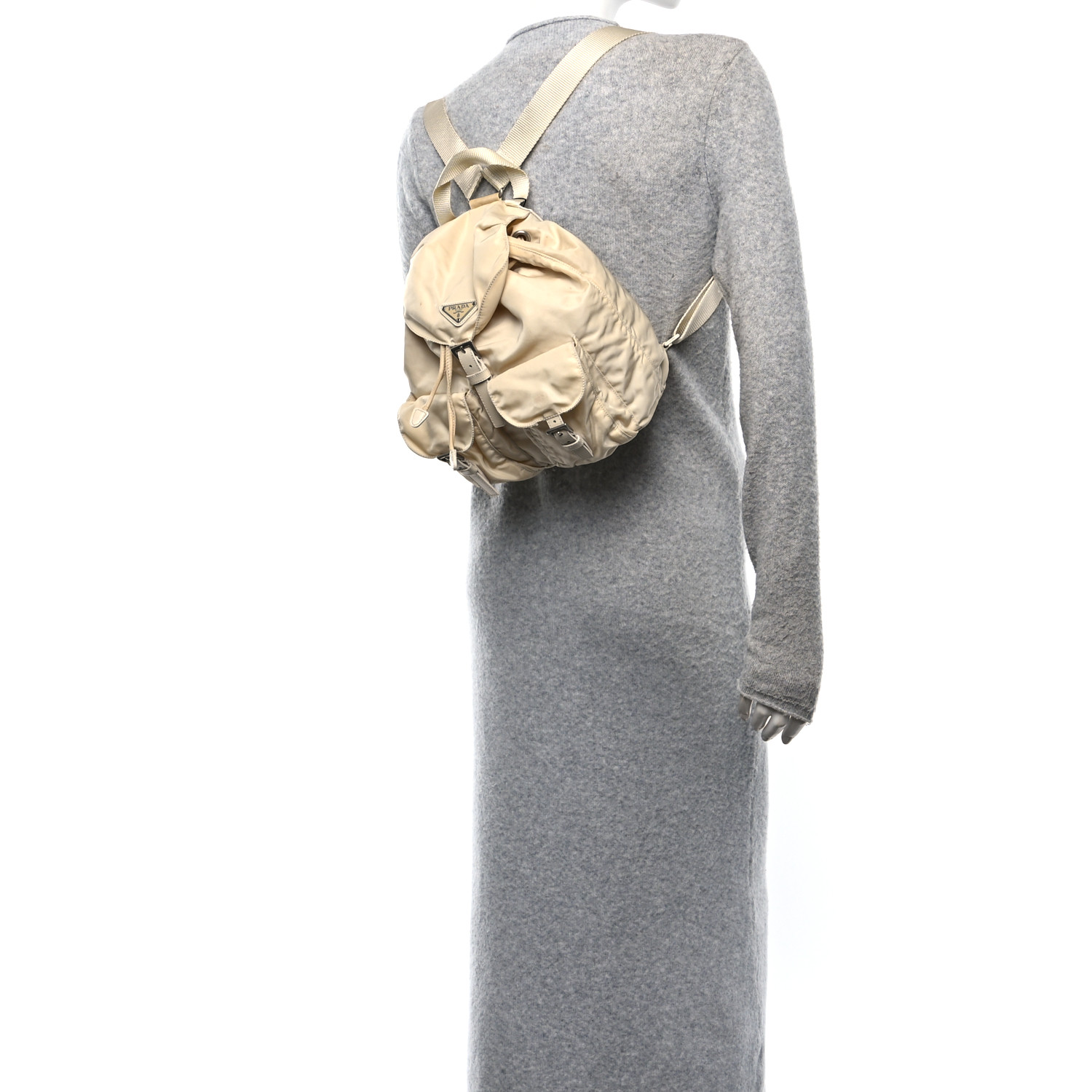 PRADA Tessuto Nylon Small Backpack Sabbia 1682269 | FASHIONPHILE