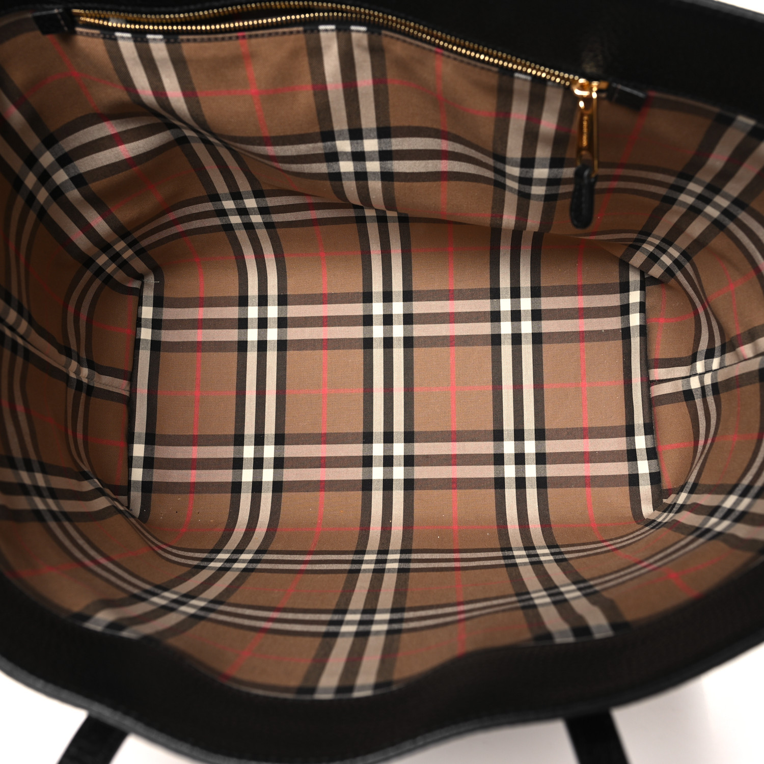 BURBERRY Grainy Calfskin Medium London Tote Bag Black
