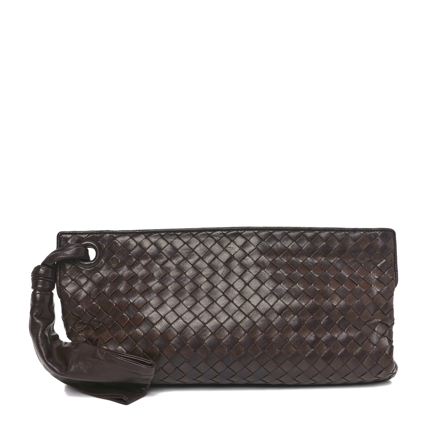 BOTTEGA VENETA Nappa Intrecciato Clutch Ebano 1689833