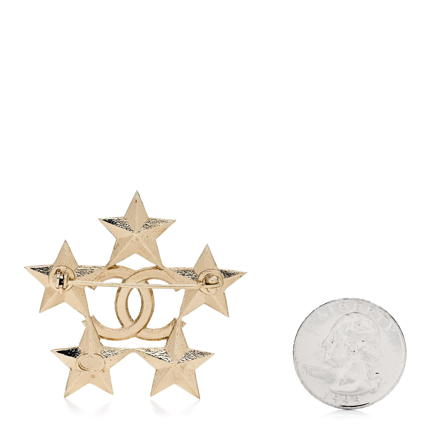 CHANEL ゴールド バレッタ クリスタル付き CHANEL Baguette Crystal CC Star Brooch Gold 1699644