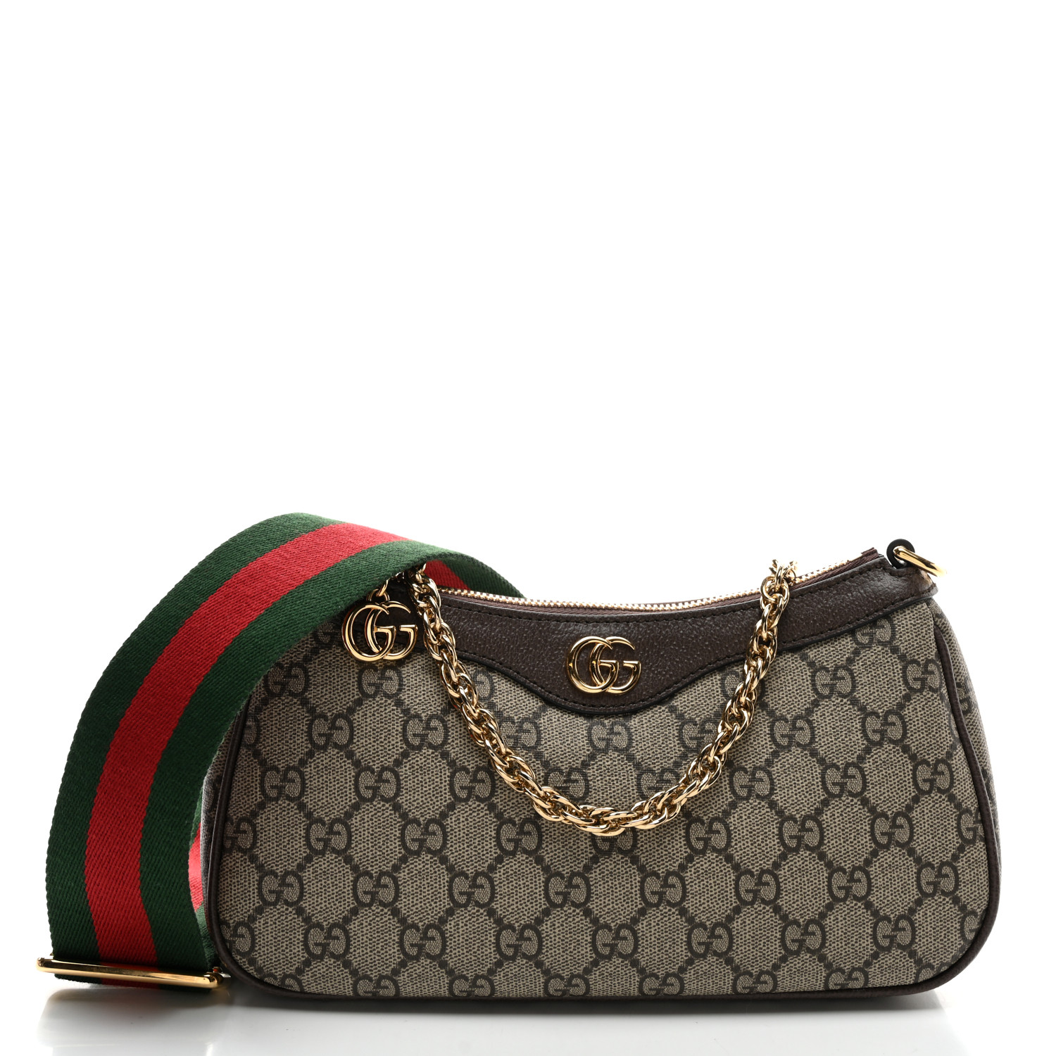 GUCCI GG Supreme Monogram Textured Dollar Calfskin Web Small