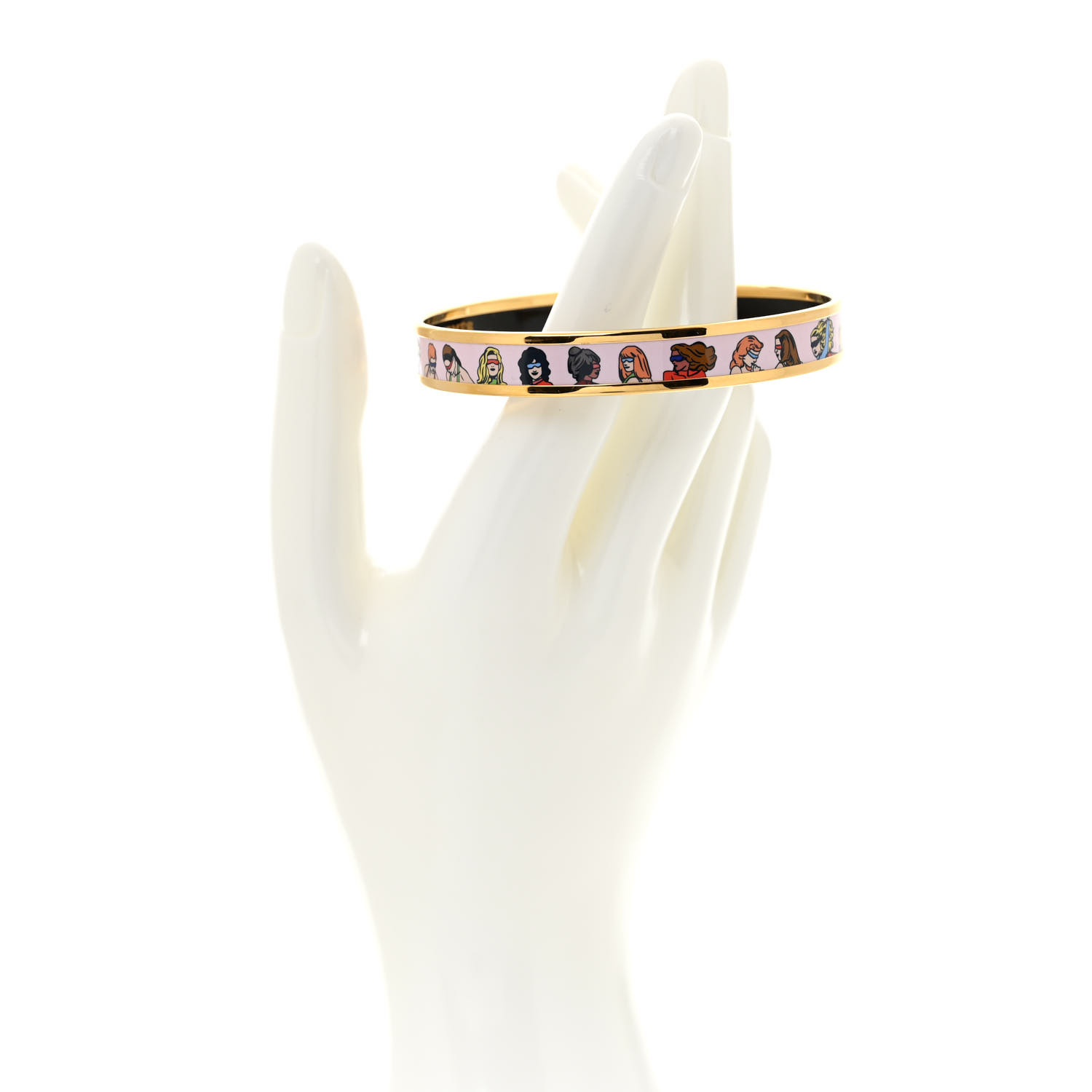 HERMES Enamel Printed On the Beach Bangle Bracelet 1341533