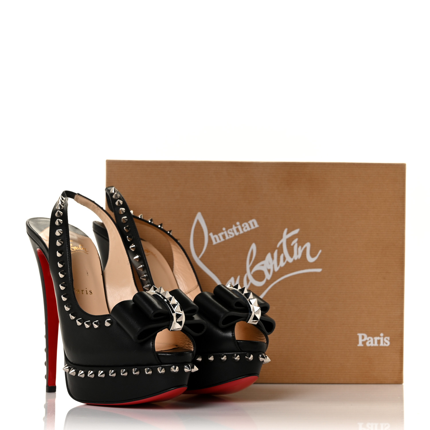 CHRISTIAN LOUBOUTIN Calfskin Lady Clou Spikes VIP 150 Pumps