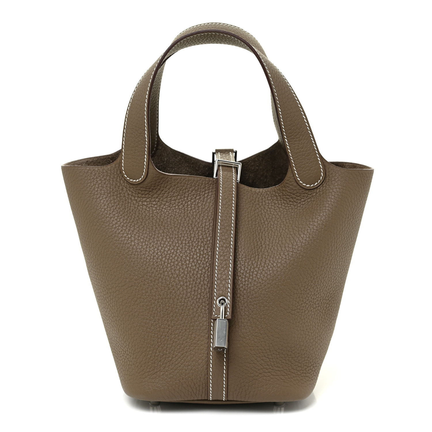 国内発送【Etoupe】エルメス Picotin Lock PM 18 関税込み HERMES Taurillon Clemence Picotin Lock 18 PM Etoupe 1029014